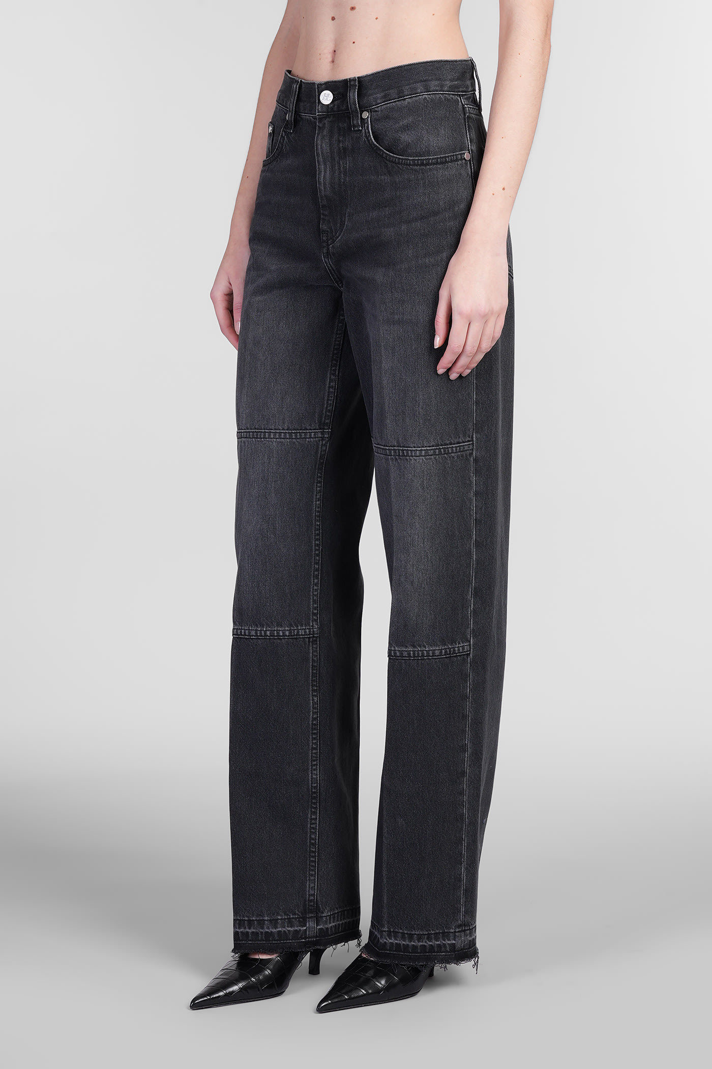 Helmut Lang Womens Carpenter Faded-wash Straight-leg Mid-rise Denim Jeans Faded Black In Black