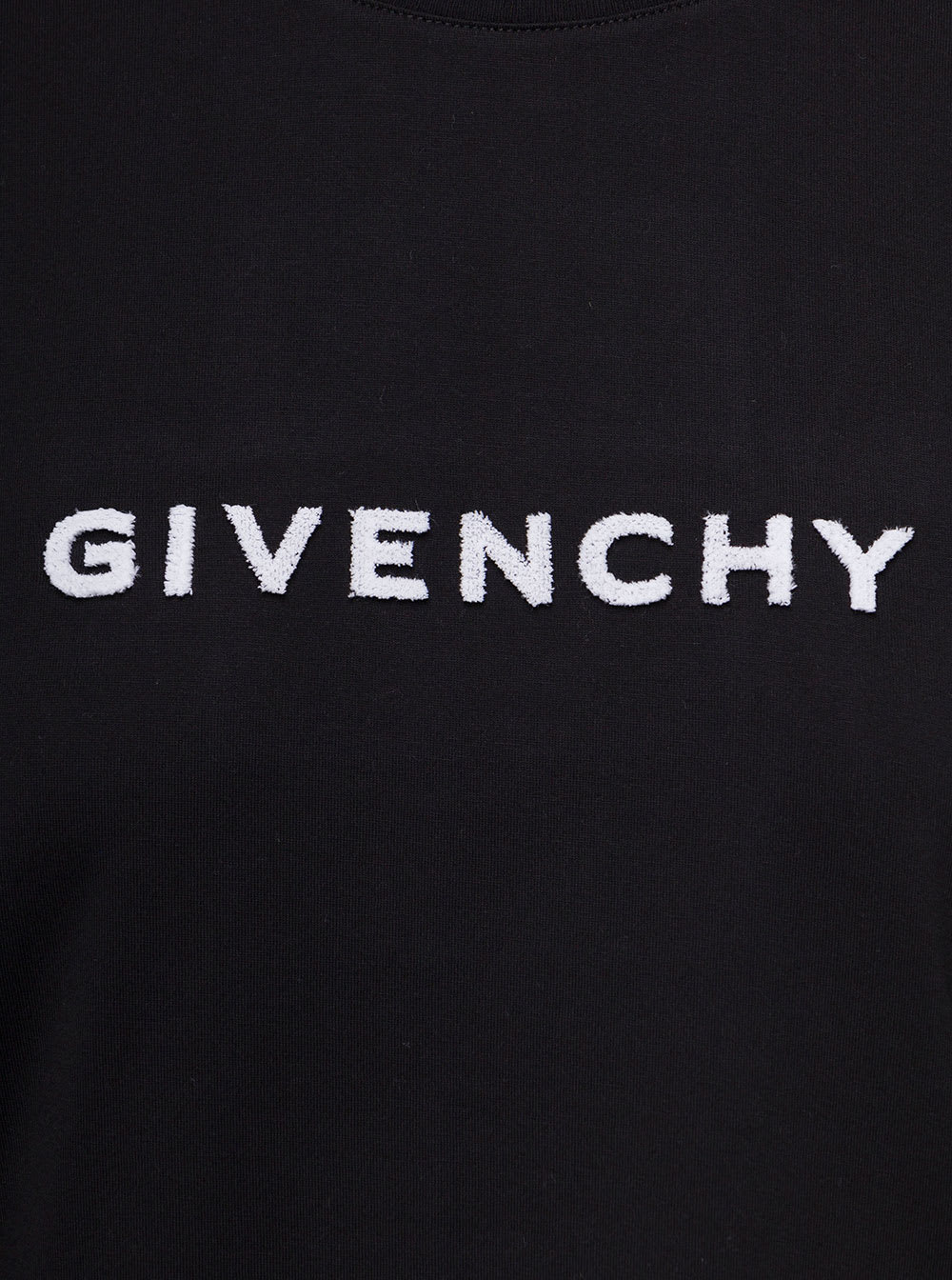Shop Givenchy Black T-shirt With Contrasting Lettering Print In Cotton Woman
