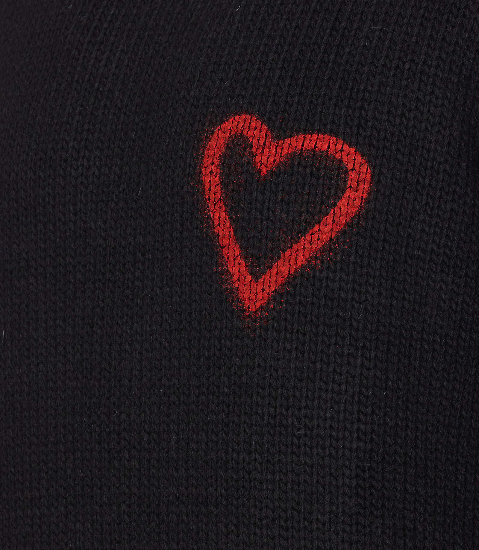 Vision Of Super Heart-intarsia Jumper In Black