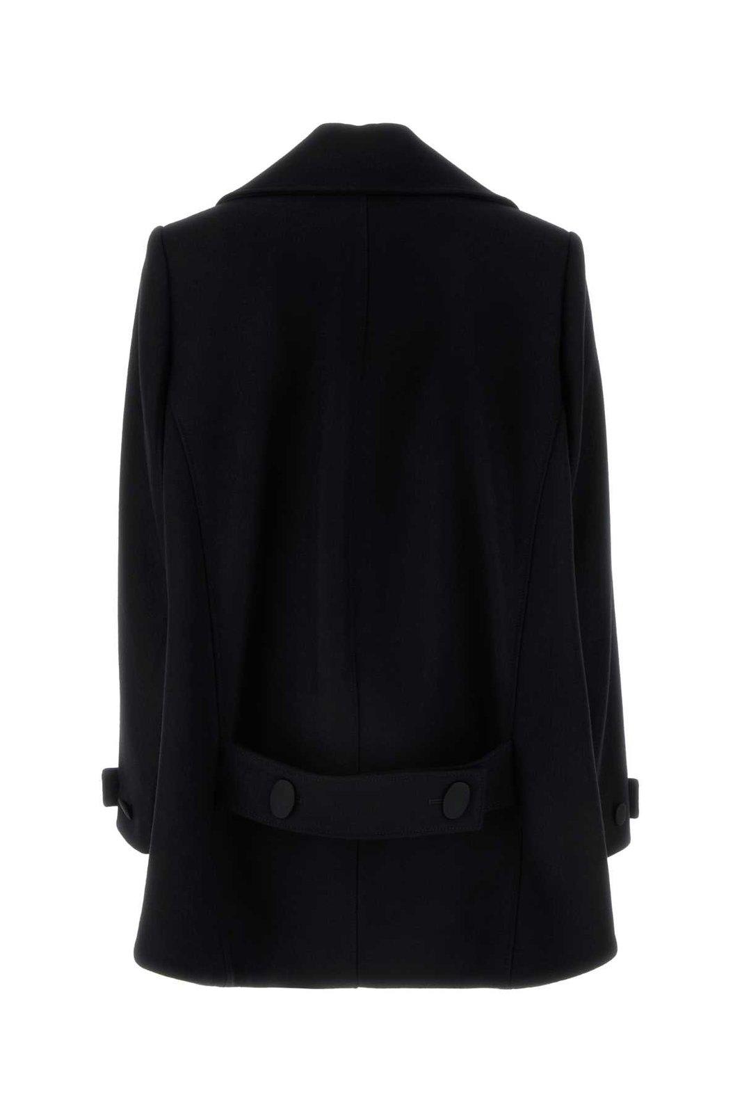 Shop Givenchy Oversized Asymmetric Peacoat In Black