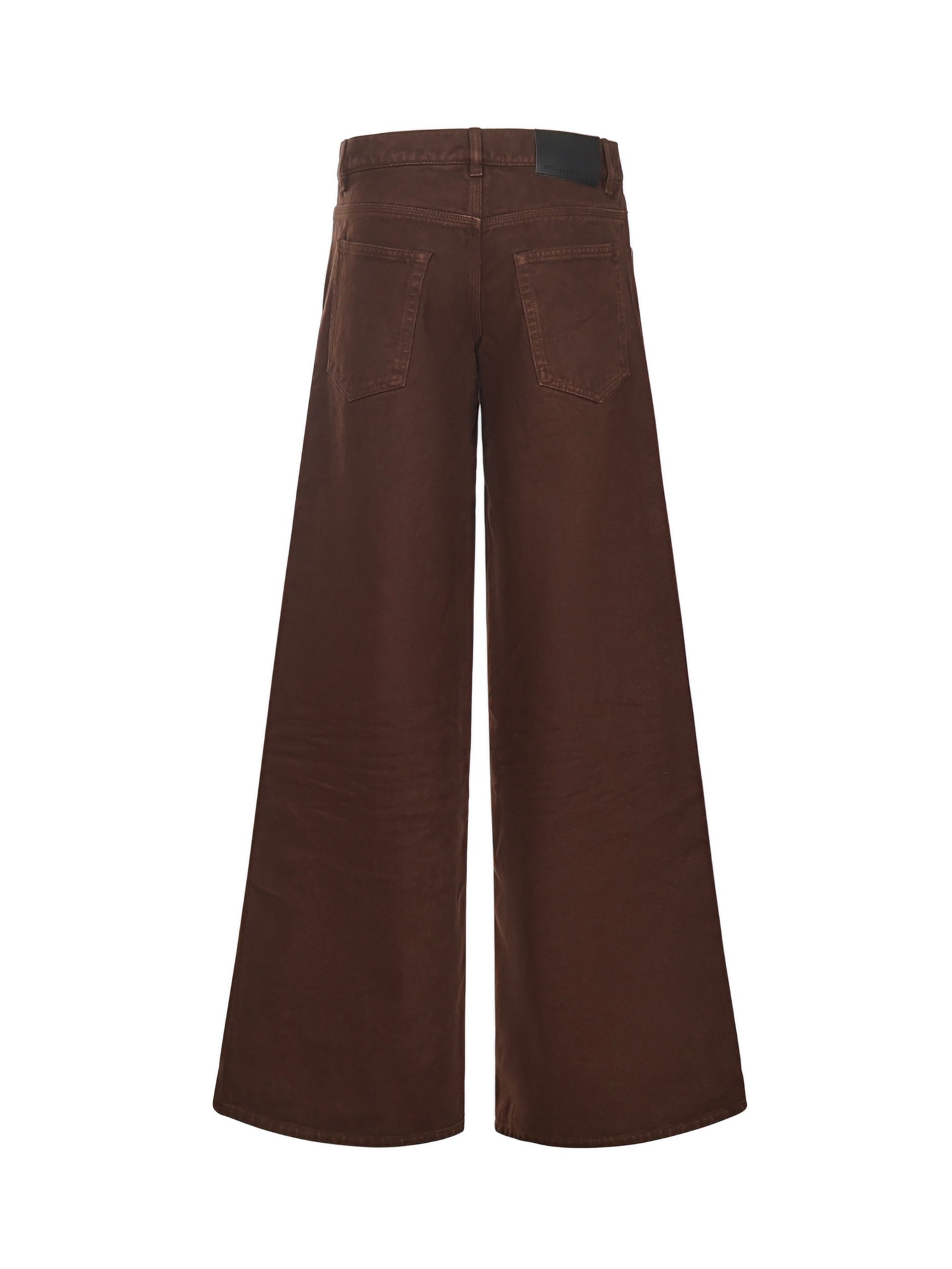 Stella Mccartney Wide Leg Trousers Five Pocket Style In Brown