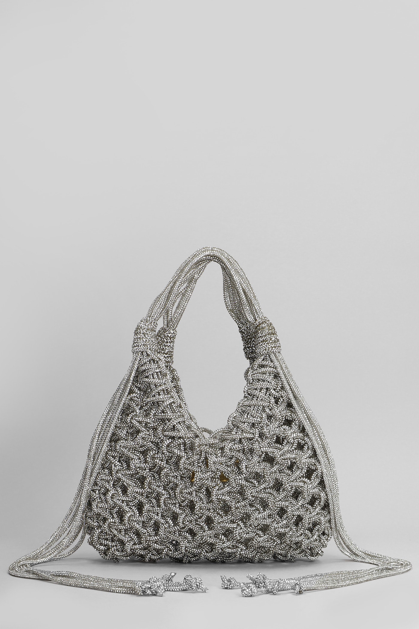 Vannifique Fringe Hand Bag In Silver Resin