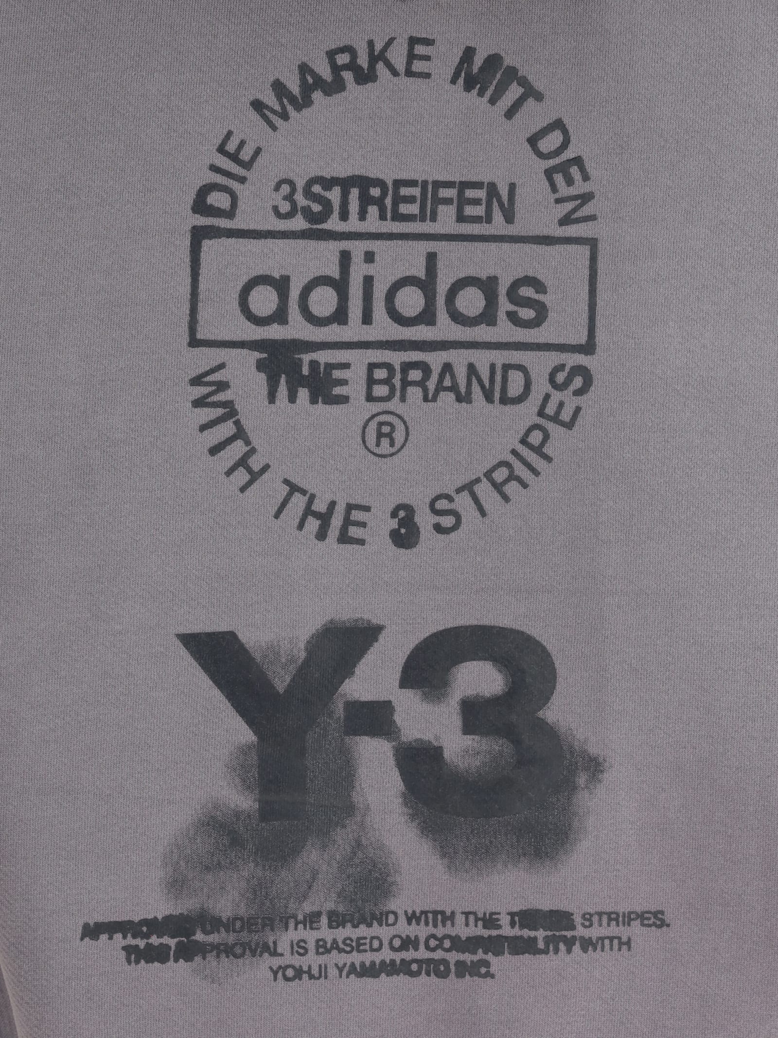 Y-3 Graphic Hoodie Granit In Gray