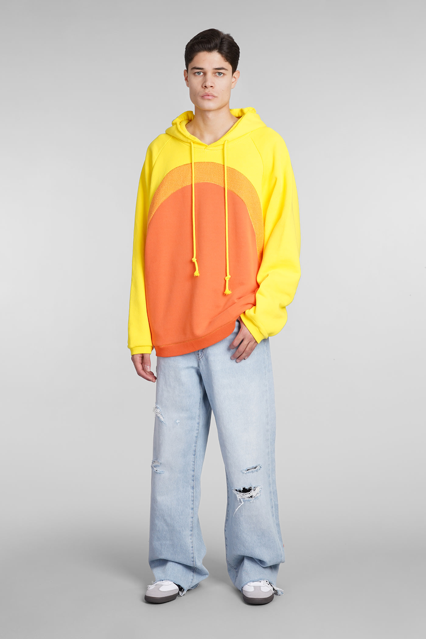 Shop Erl Sweatshirt In Orange Cotton
