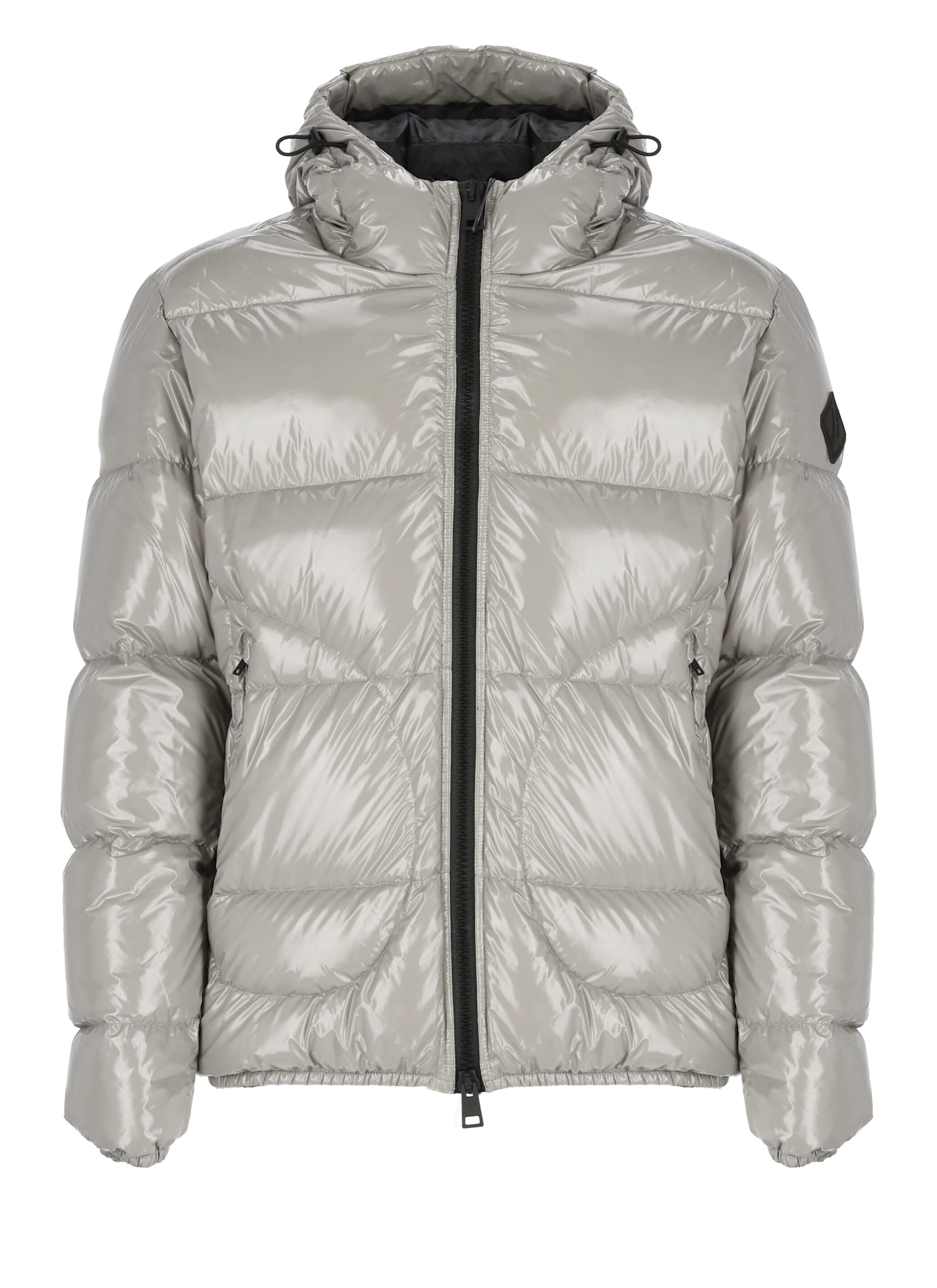 Herno Patent Hooded Puffer Jacket In Grey