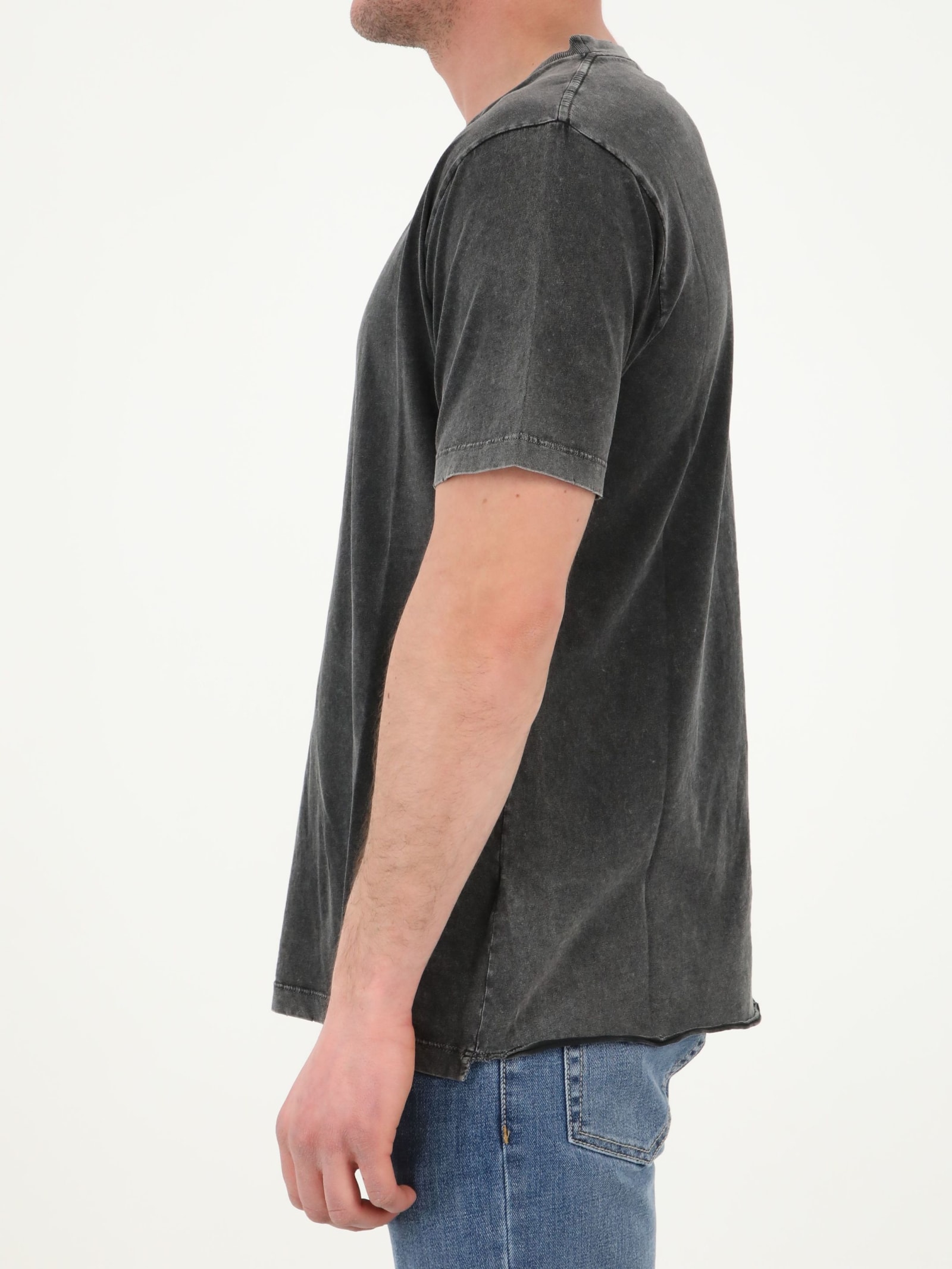 NWT Saint Laurent YSL Dark Gray Destroyed Skeleton Logo Soft Tee Shirt Sz S  $495