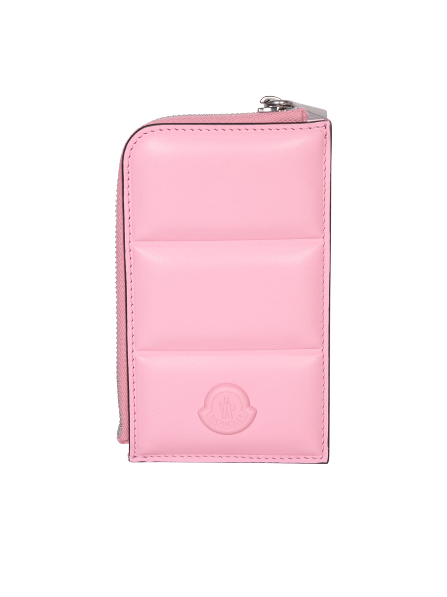 Shop Moncler Flat Pink Card Holder