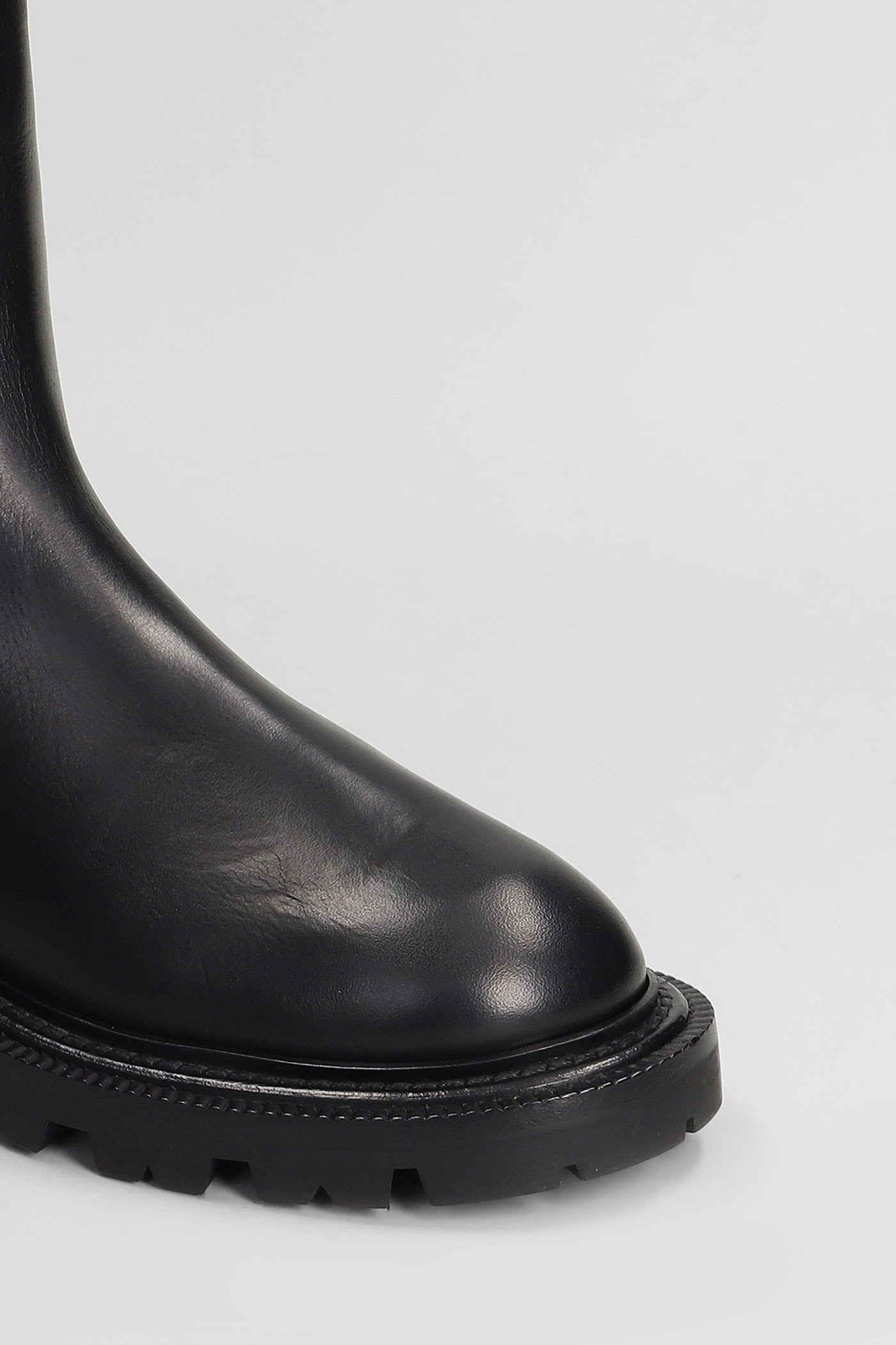 Paris Texas Napa Chelsea Boot Combat Boots In Black Leather In Black