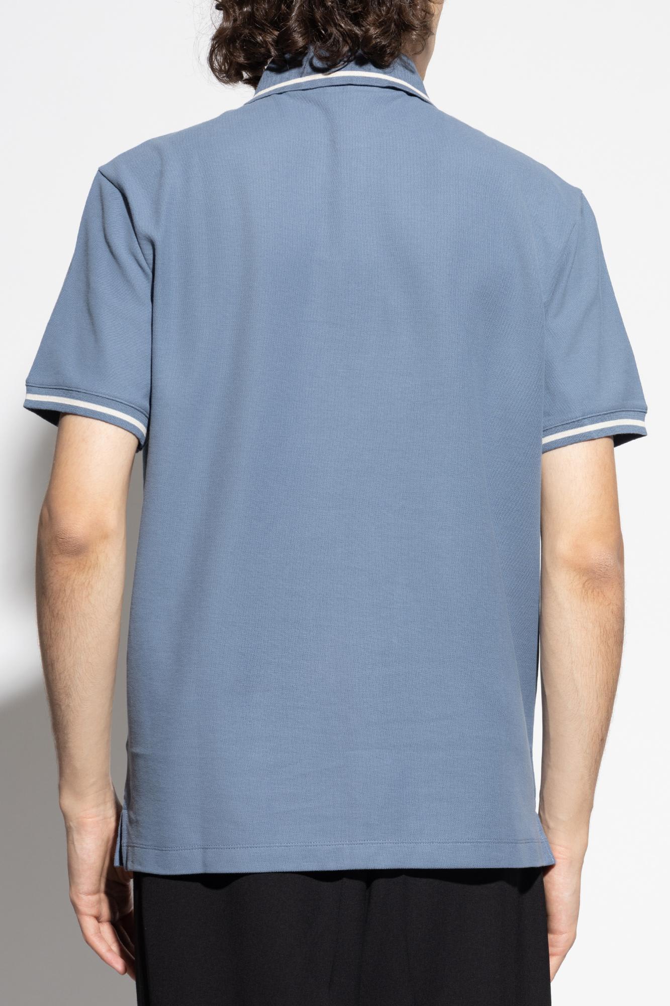Emporio Armani Cotton Polo Shirt In Blue