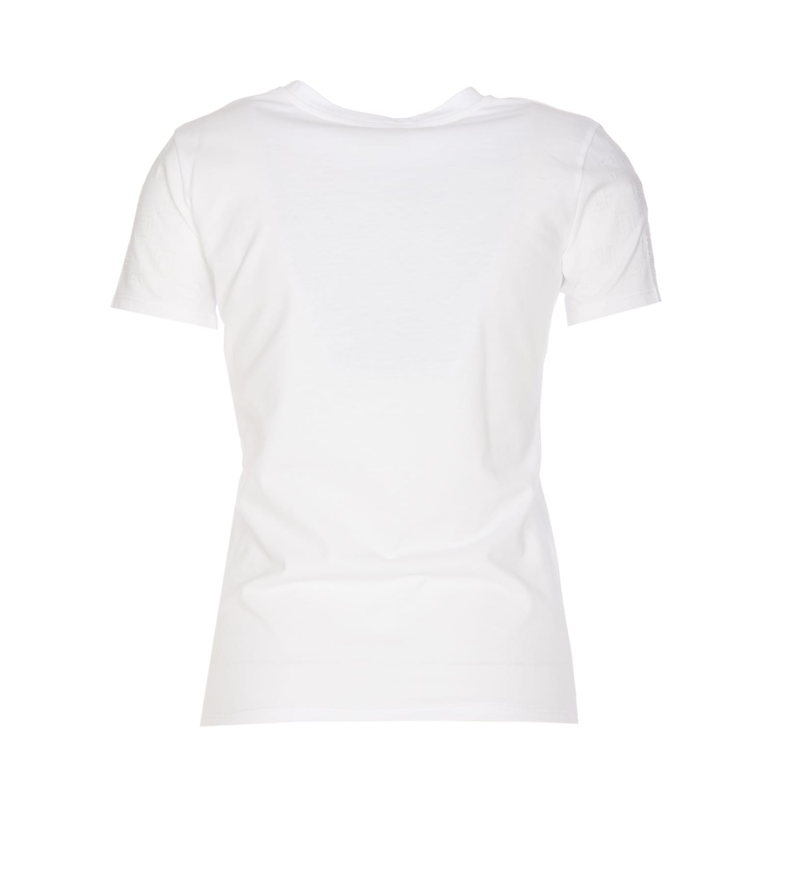 Shop Elisabetta Franchi T-shirt In Gesso