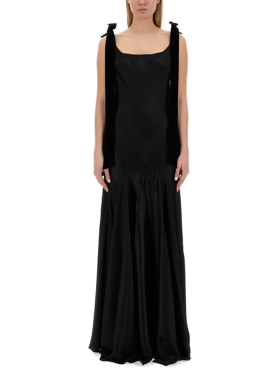 Shop Nina Ricci Long Dress In Black