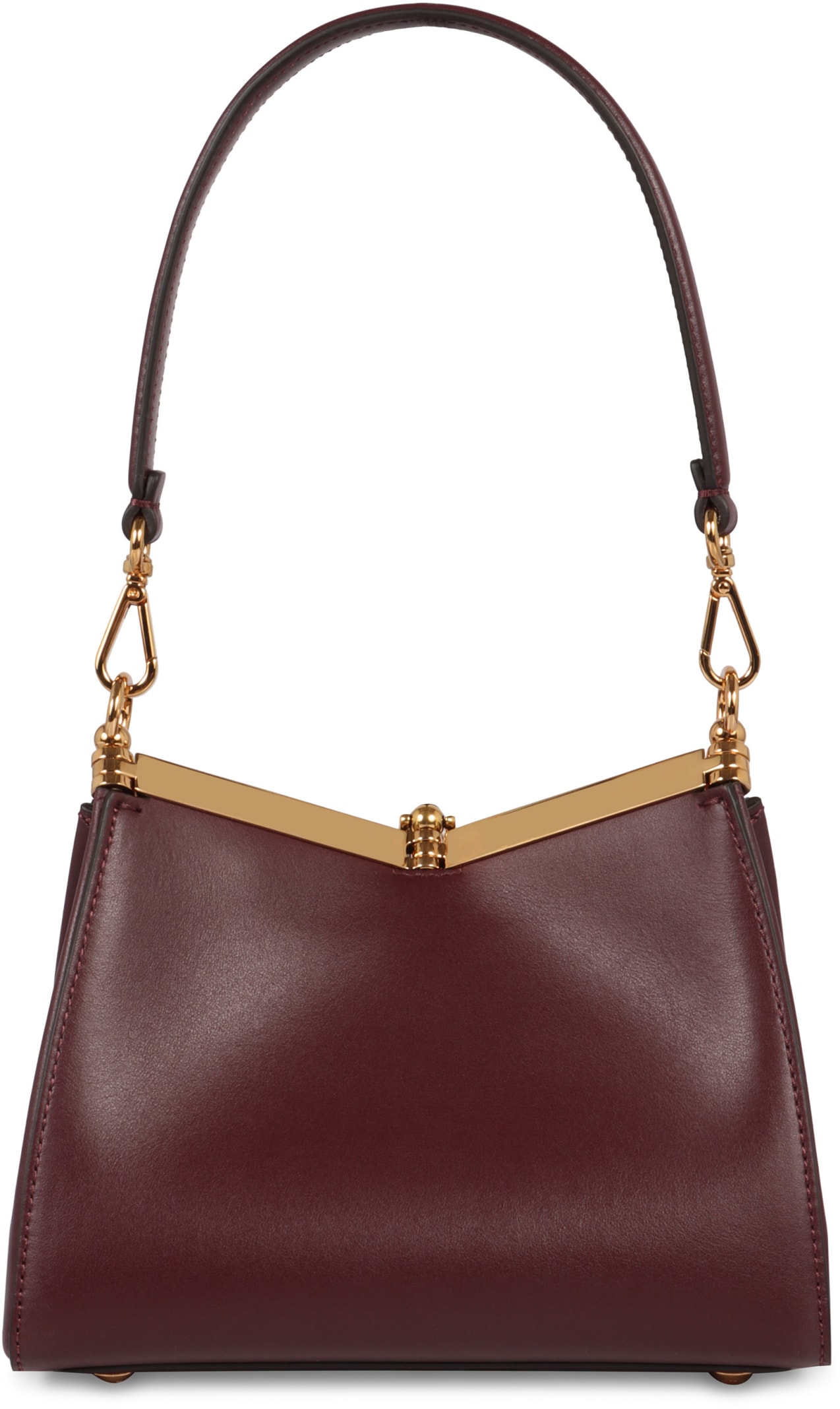 Shop Etro Vela Mini Leather Shoulder Bag In Burgundy