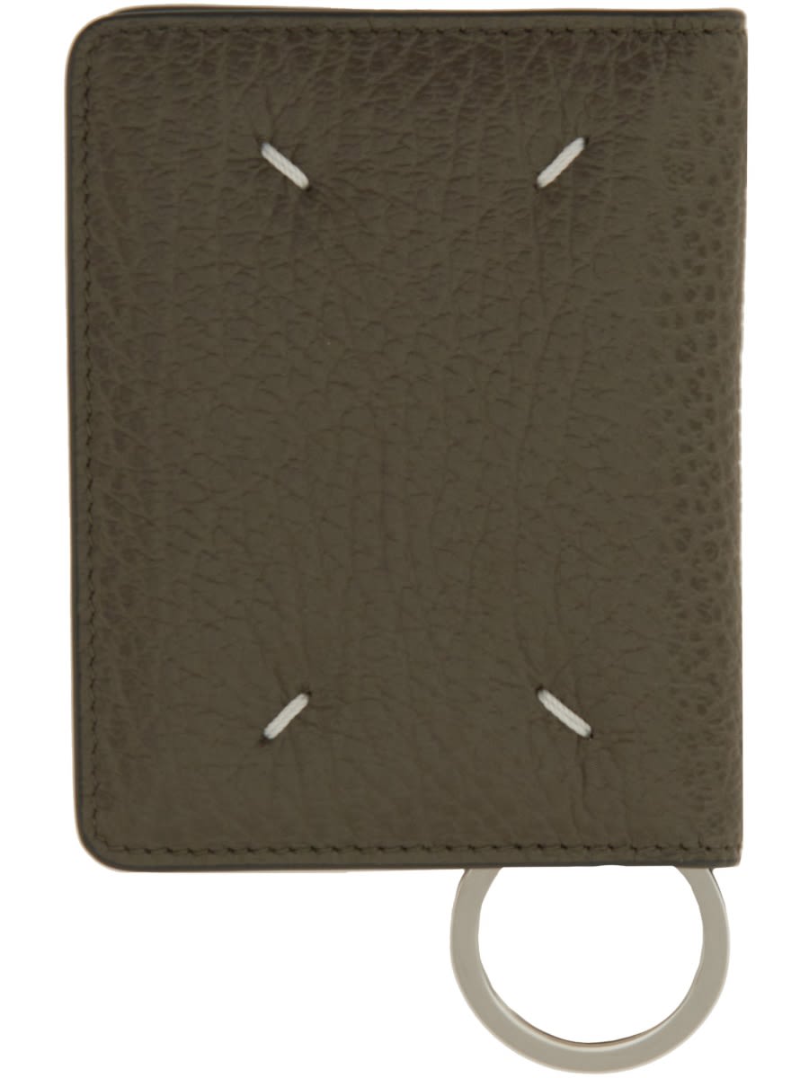 Maison Margiela Bifold Wallet With Key Ring In Black