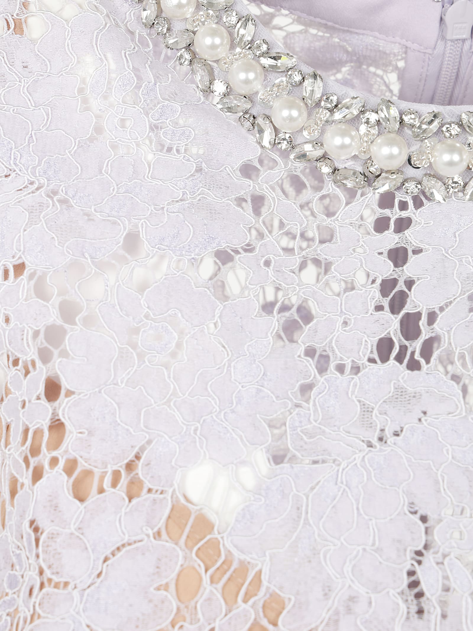 SELF-PORTRAIT LILAC LACE MINI DRESS