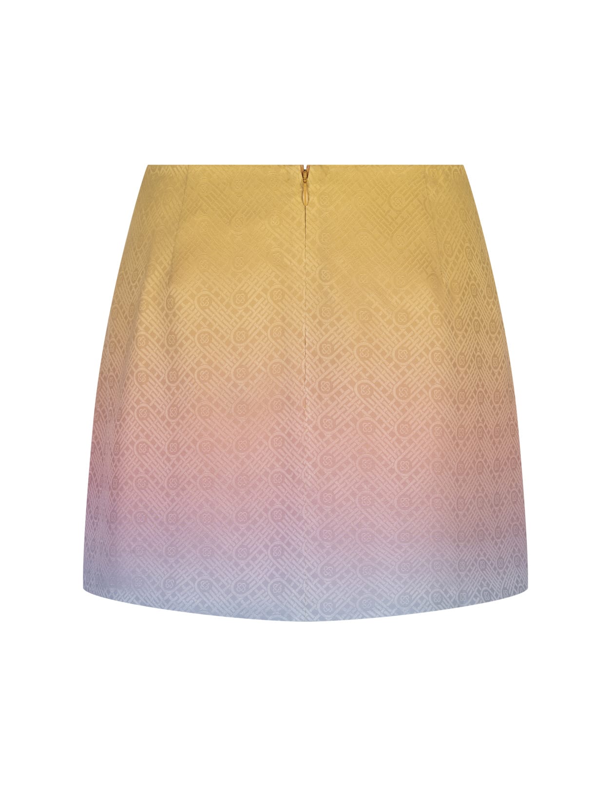 Shop Casablanca Ping Pong Gradient Silk Mini Skirt In Multicolour