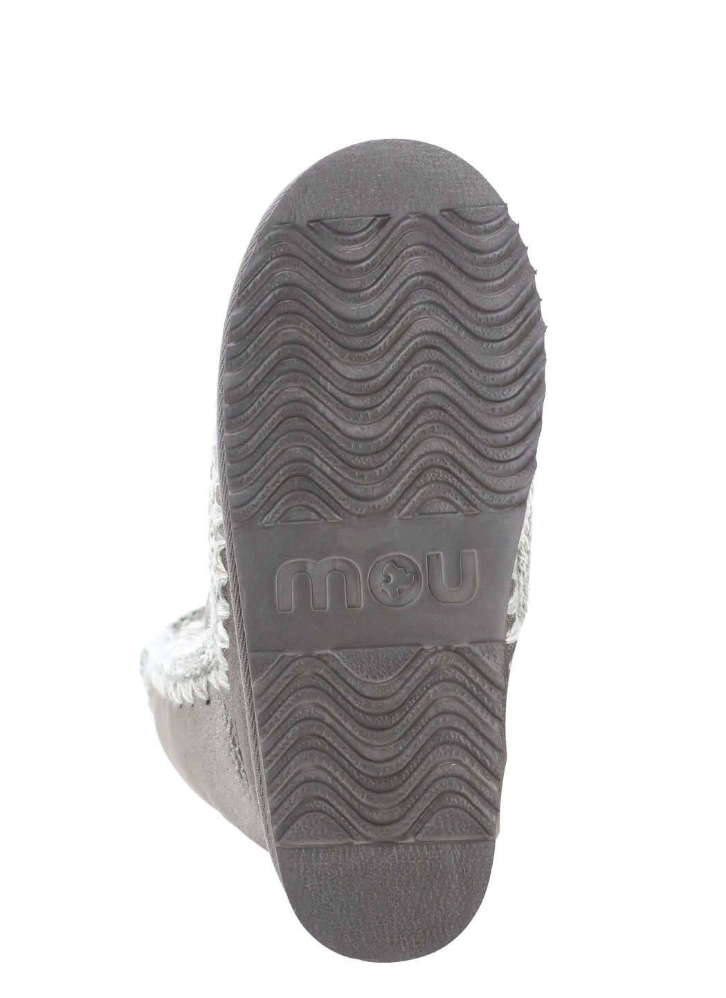 Mou Eskimo 18 Crochet-trim Metallic-leather Boots In Grey