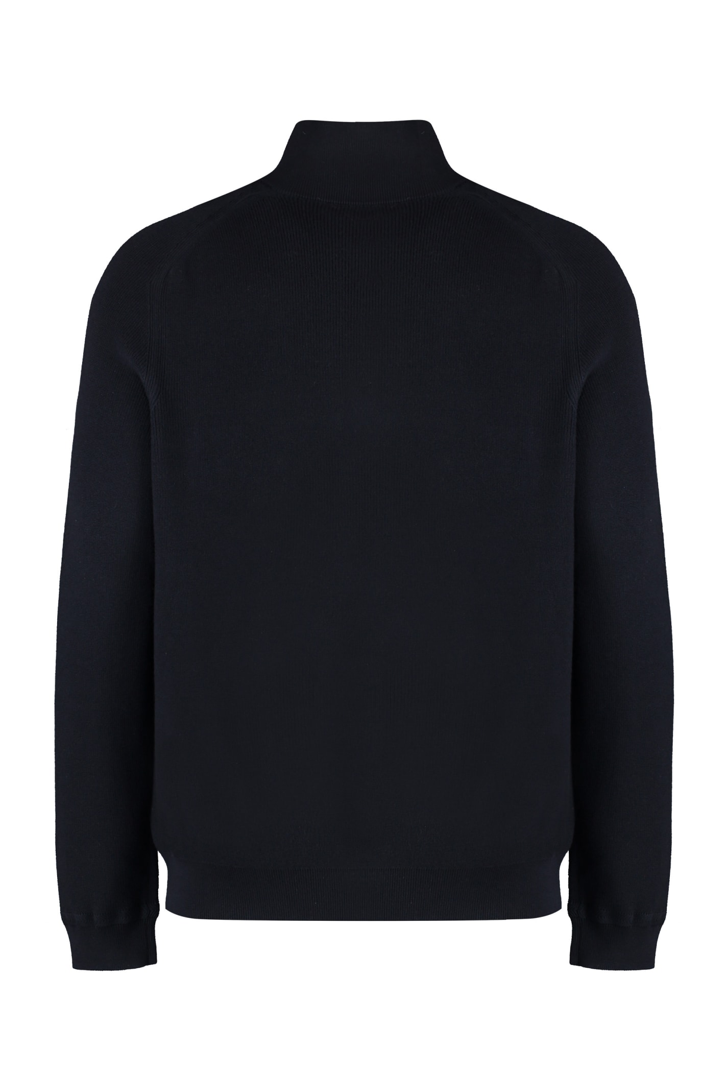 Shop Moncler Cotton Blend Sweater In Blue