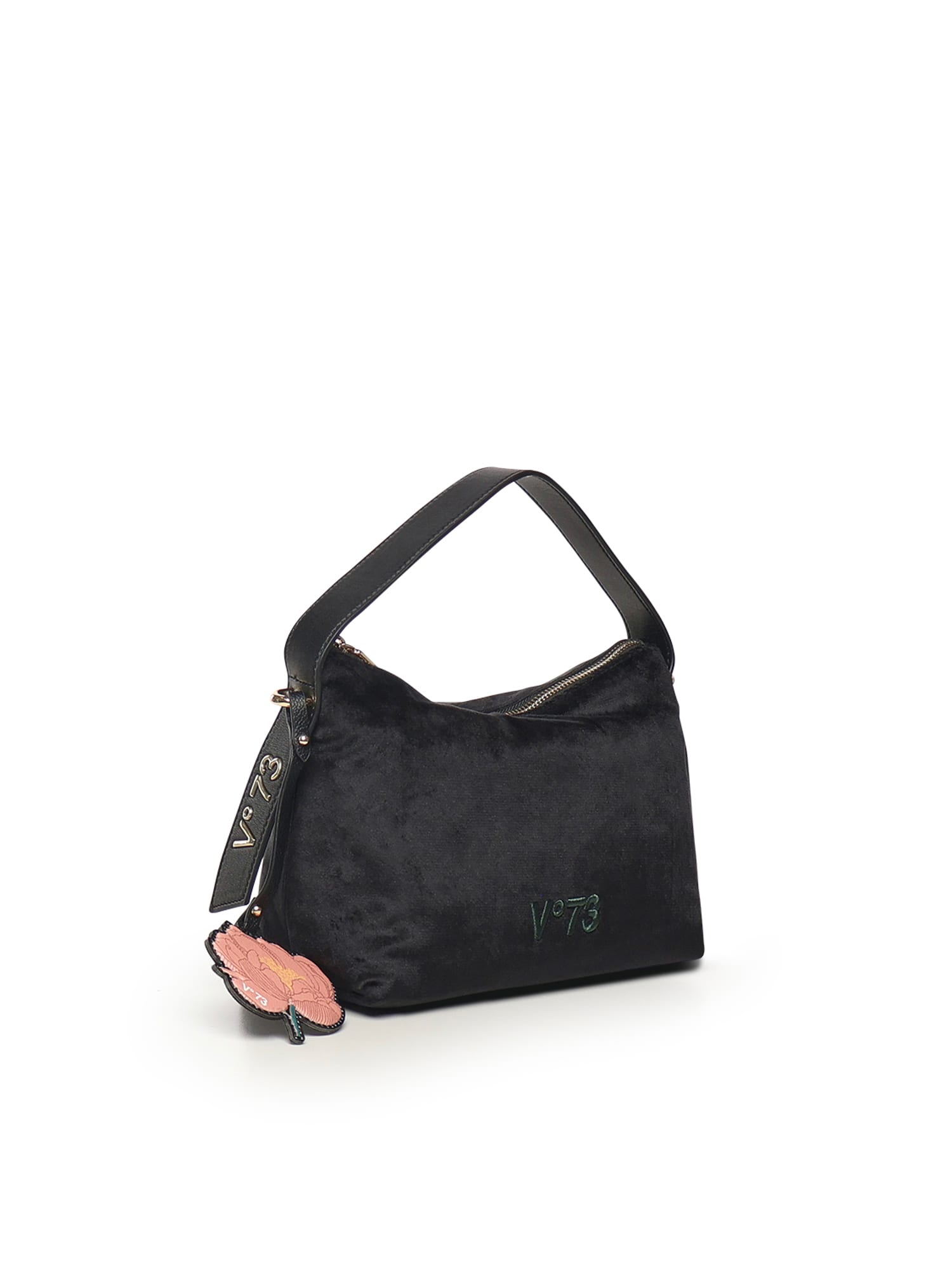 V73 Isabella Flower-detail Shoulder Bag In Black