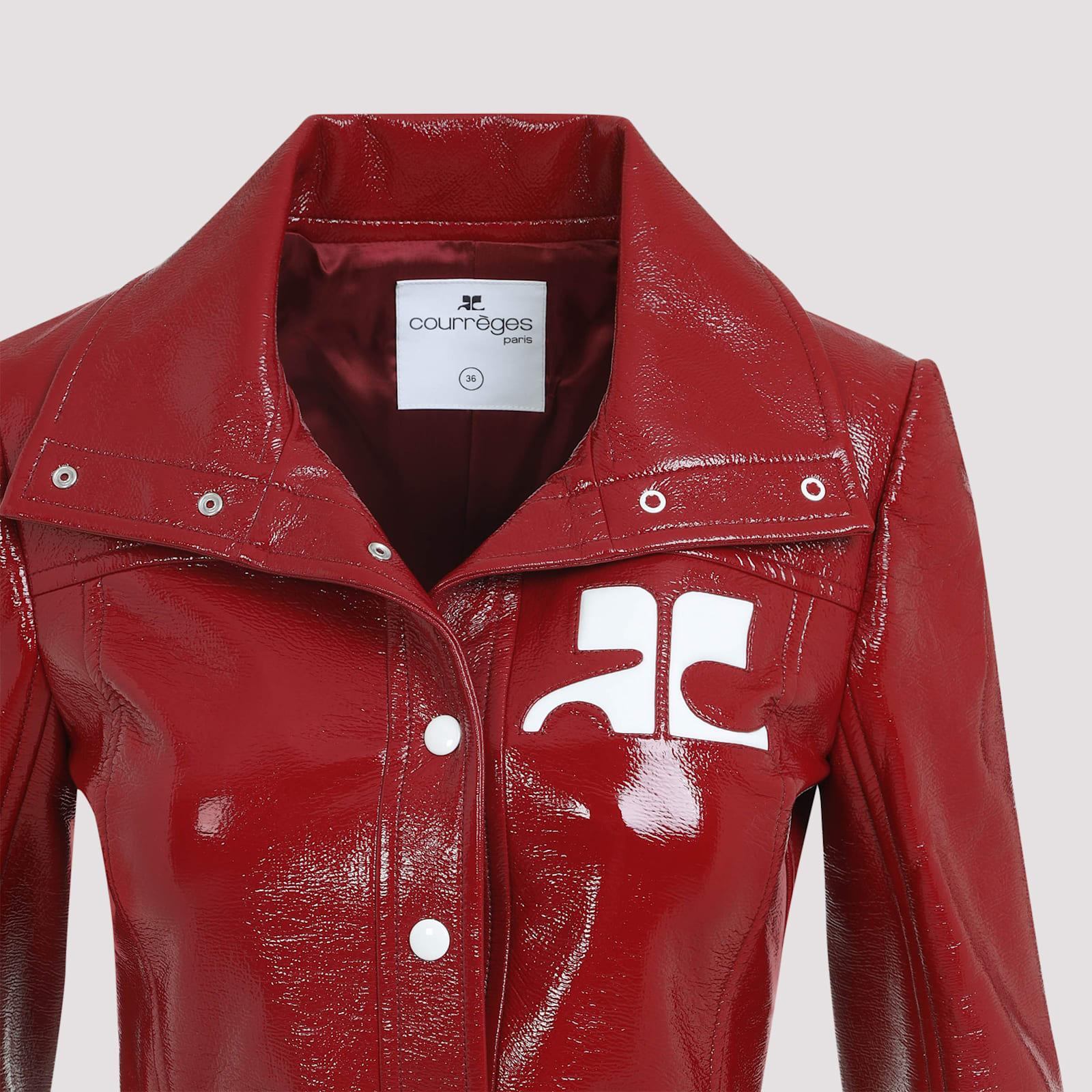 Courrèges Belted Trench Coat In Red