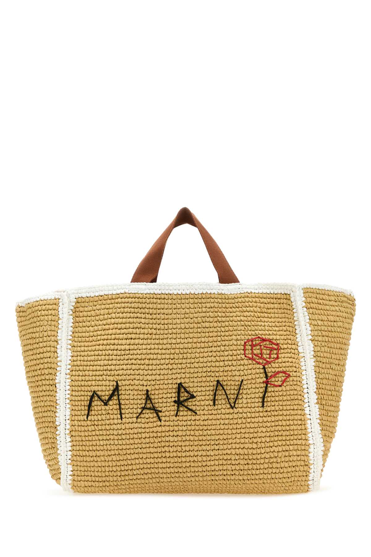 Shop Marni Raffia Shopping Bag In Zo761