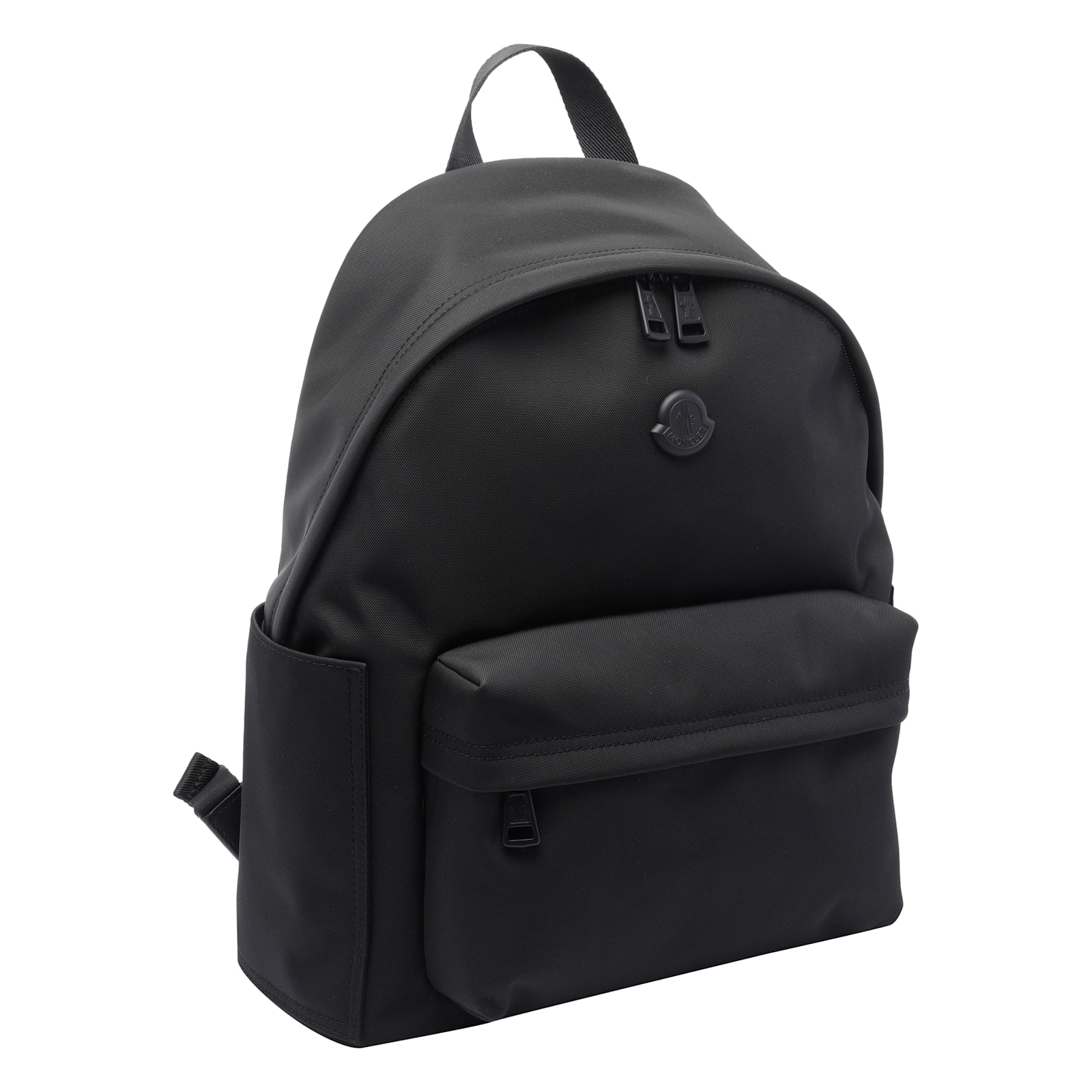 Moncler Pierrick Nylon Backpack Large Front Pocket In Black