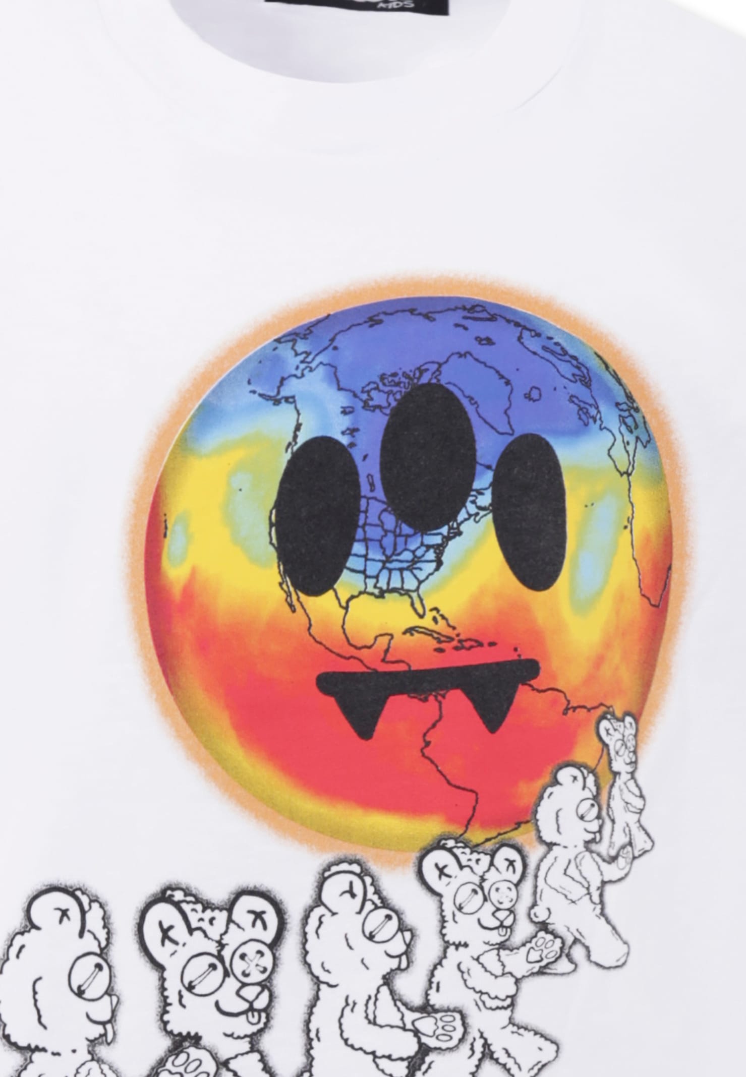 Barrow White T-shirt For Kids With Smiley In White
