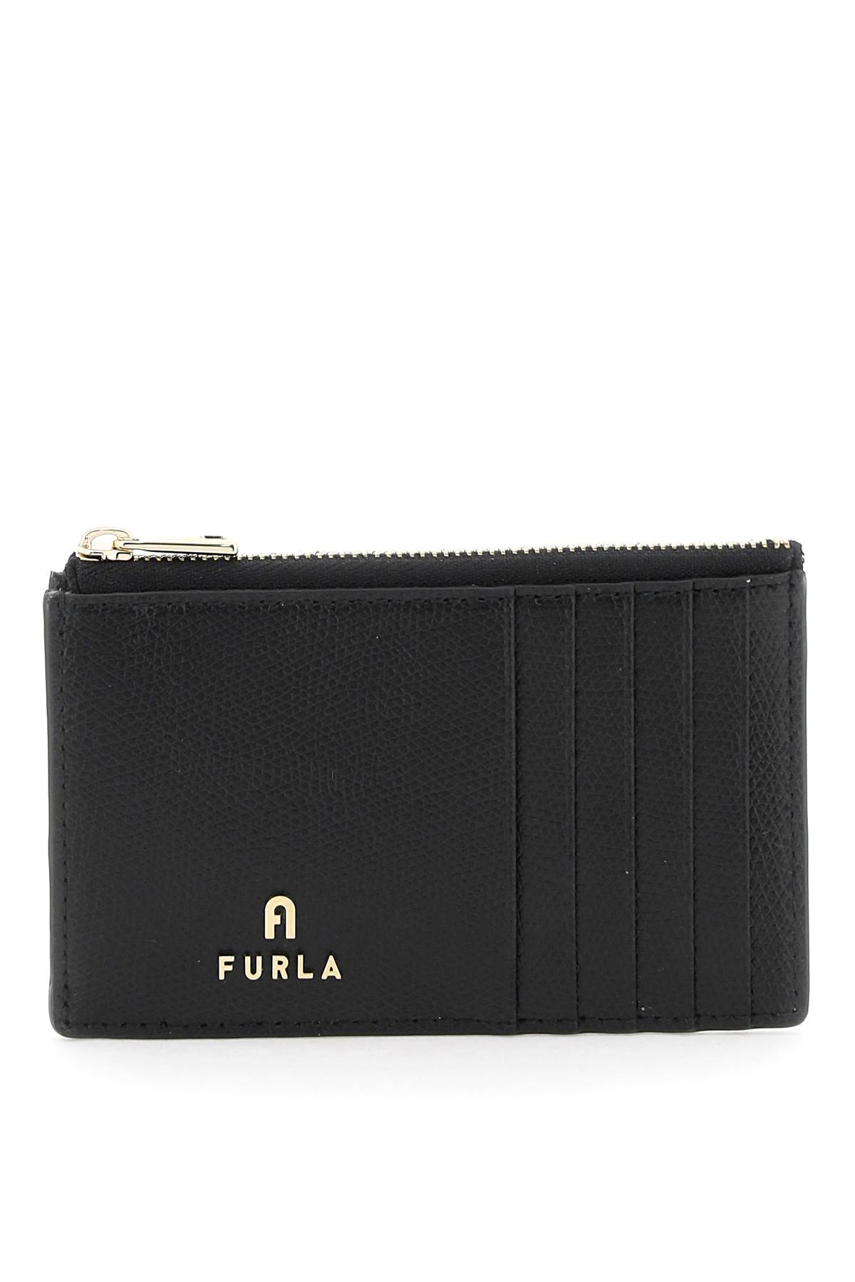 Black Leather Camel Card Holder