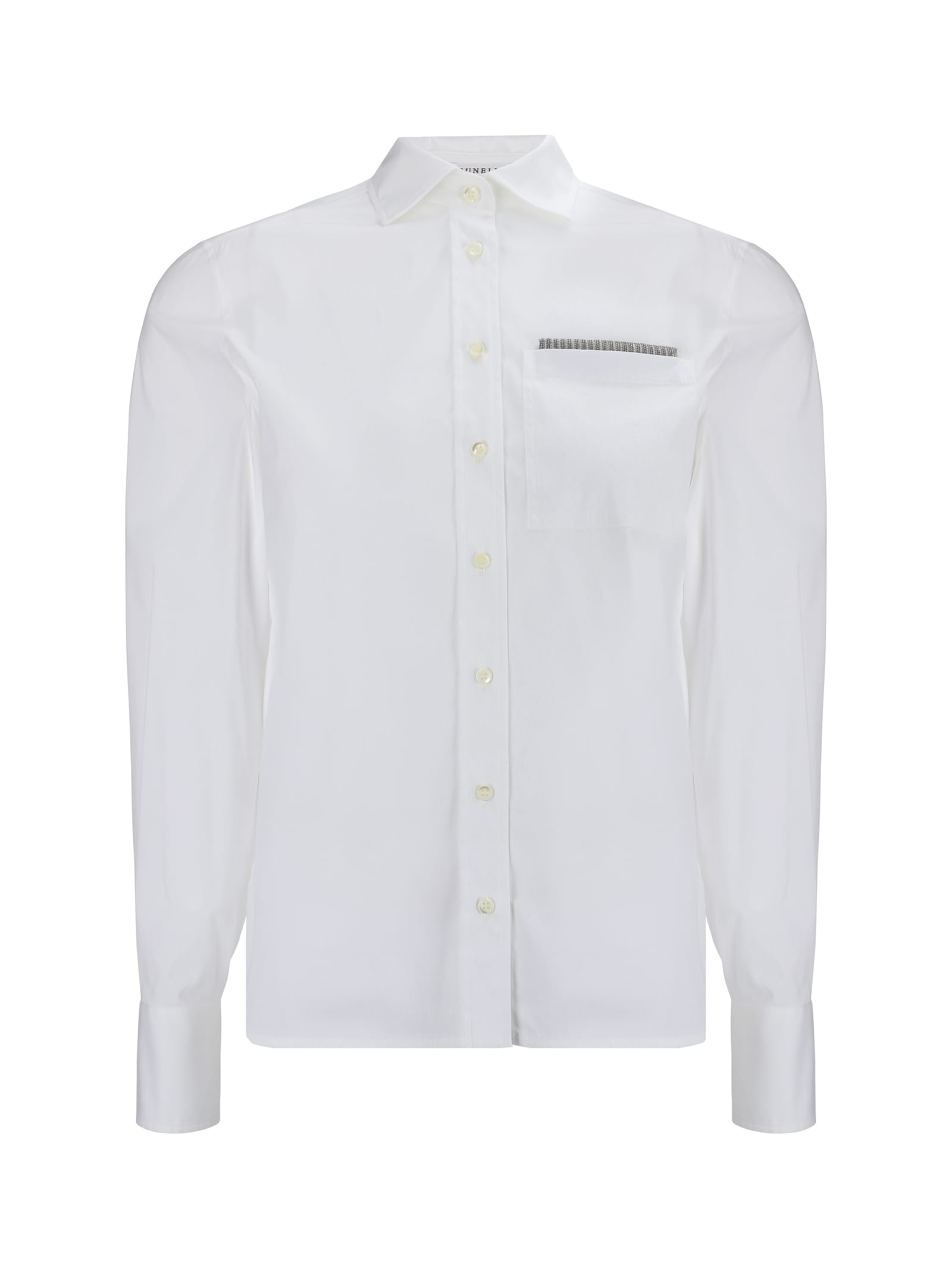 Shop Brunello Cucinelli Long-sleeved Shirt In White