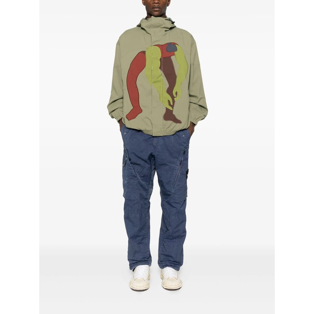 Kidsuper Graphic-print Hooded Jacket In Green