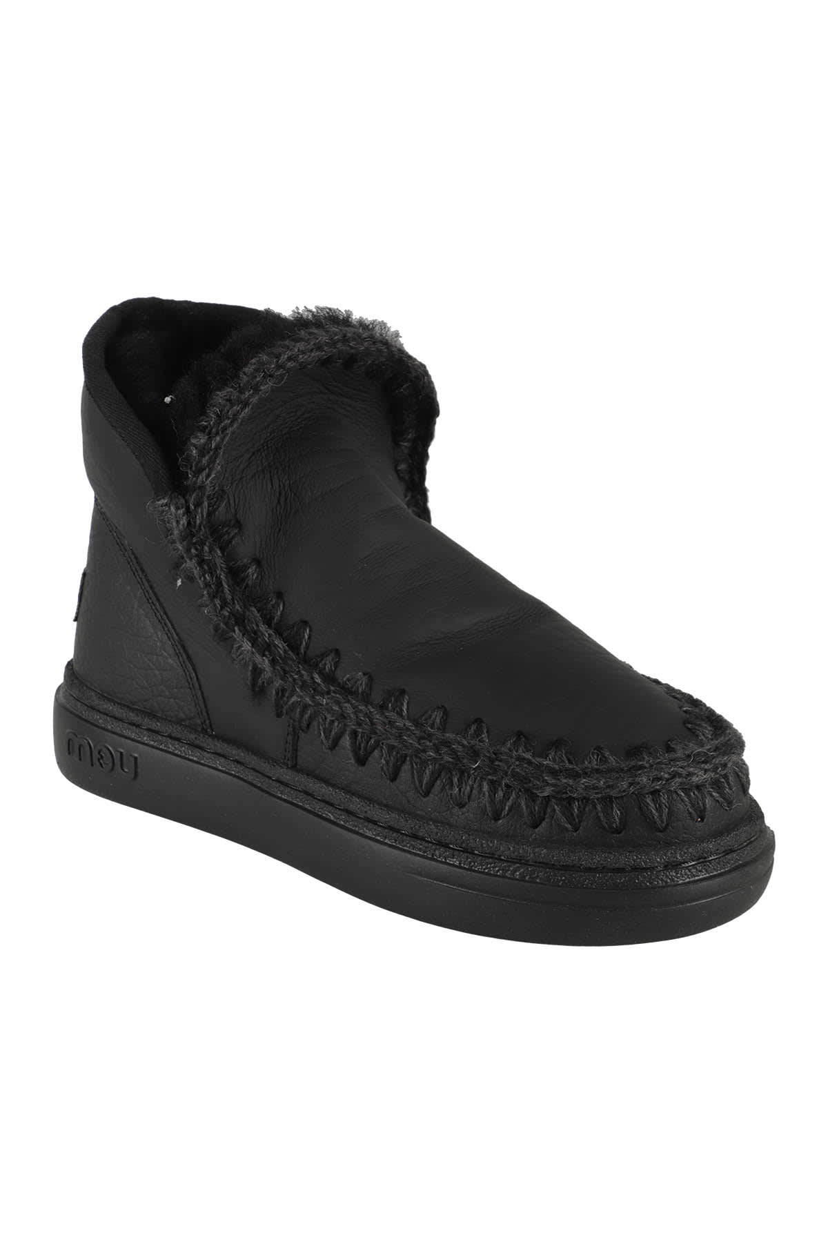 Mou Black Double-face Sheepskin Eskimo Jogger Parka In Nubla Nubuck Black