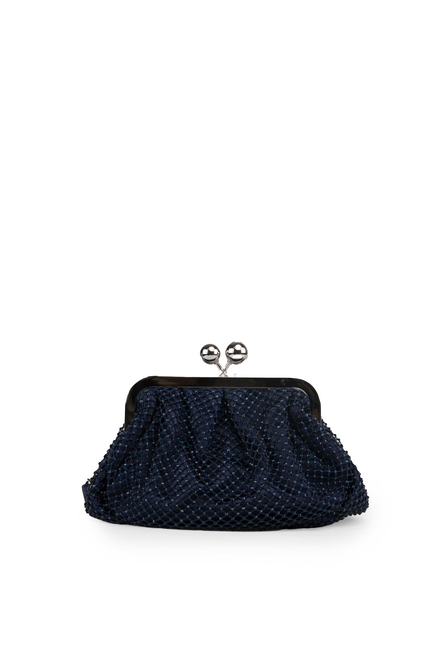 Shop Weekend Max Mara Pasticcino Edita Bag In Mesh And Rhinestones In Oltremare