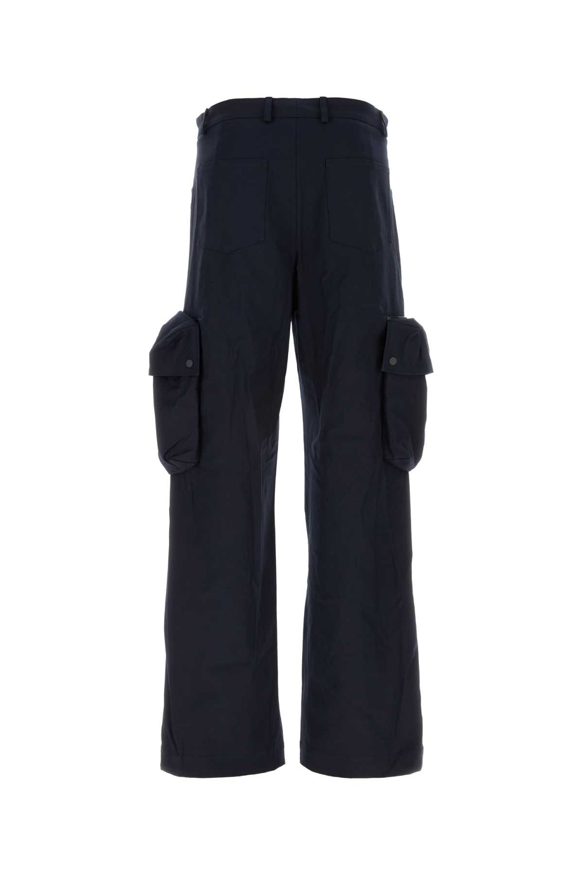 Shop Botter Midnight Blue Stretch Cotton Cargo Pant In Cotton Stretch Navy