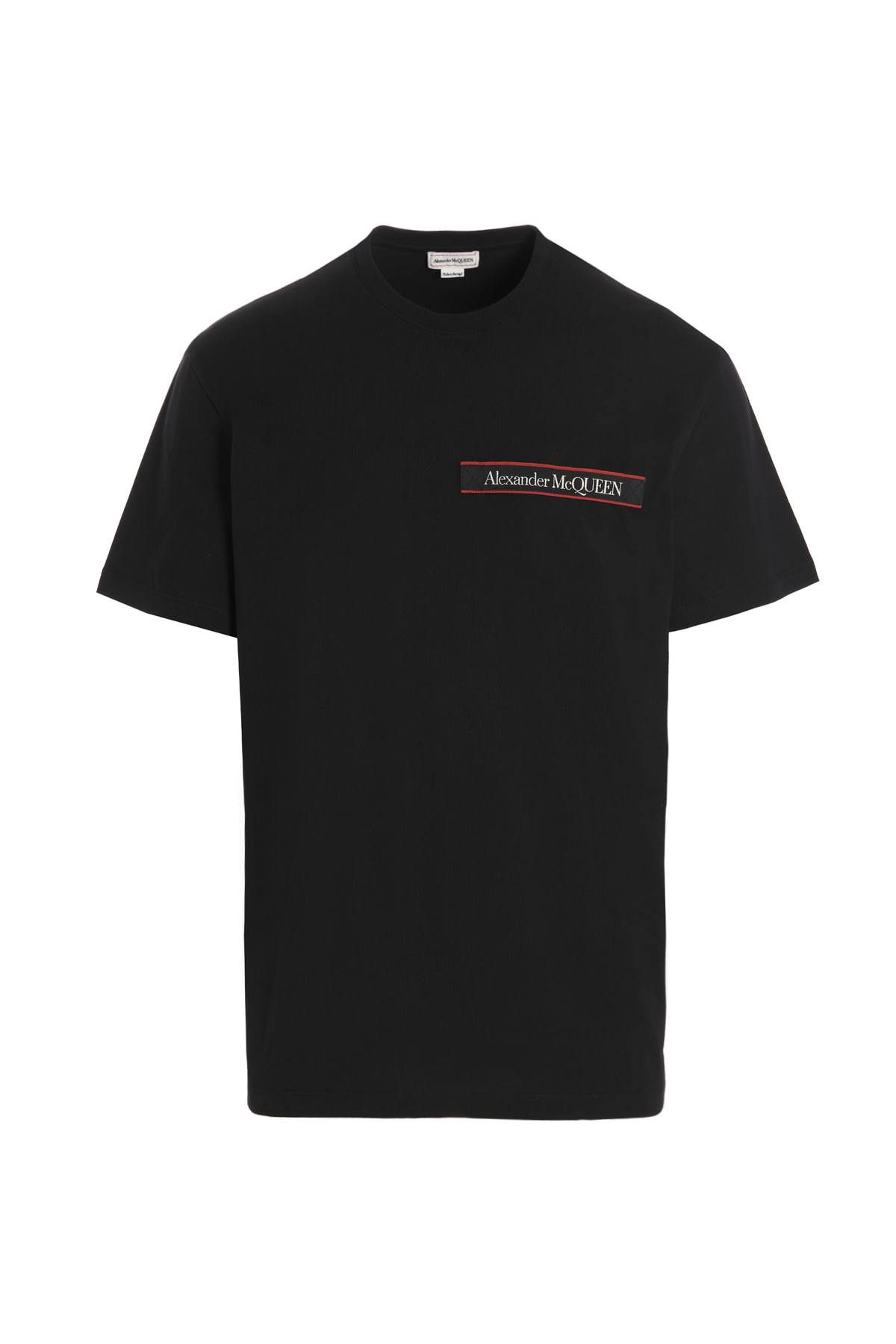 Shop Alexander Mcqueen Logo Tape T-shirt In Black