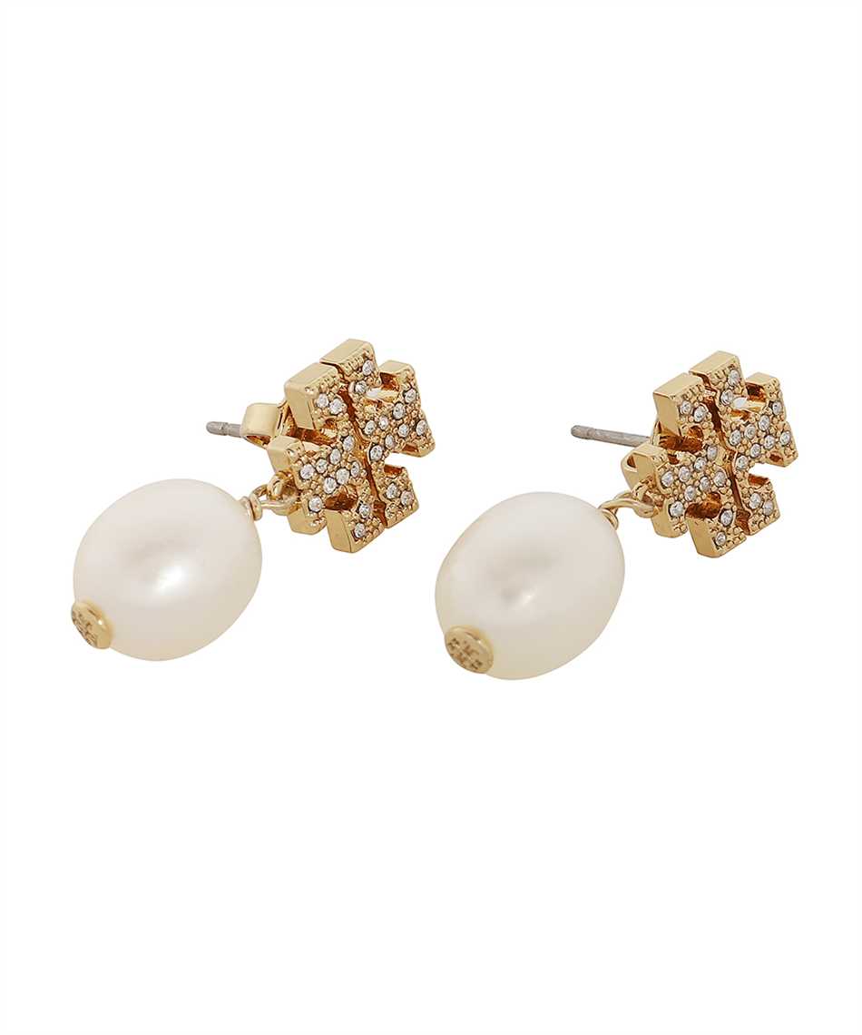 Shop Tory Burch Pearls Hoop Earrings In Gold