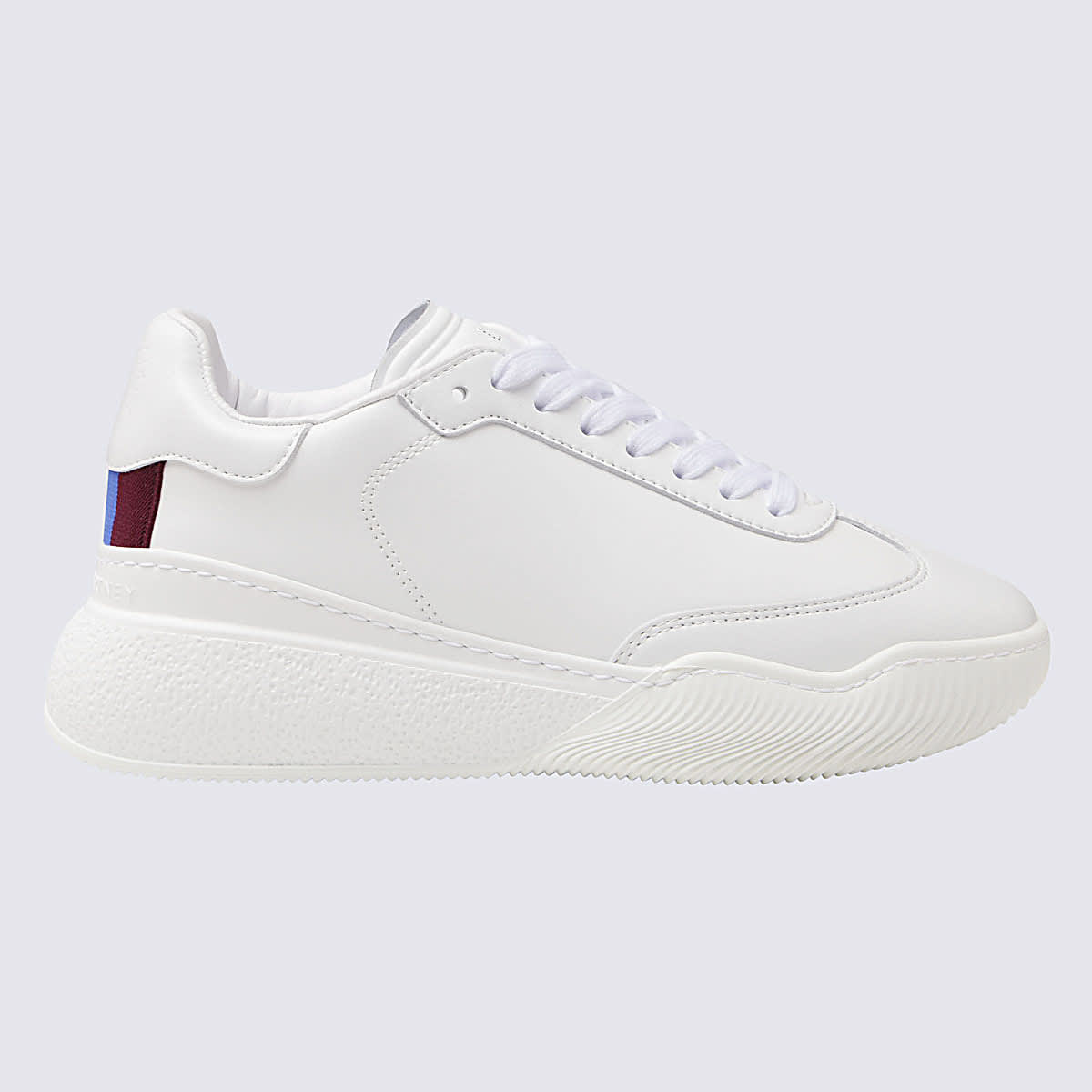 Shop Stella Mccartney White Faux-leather Loop Sneakers In Beige