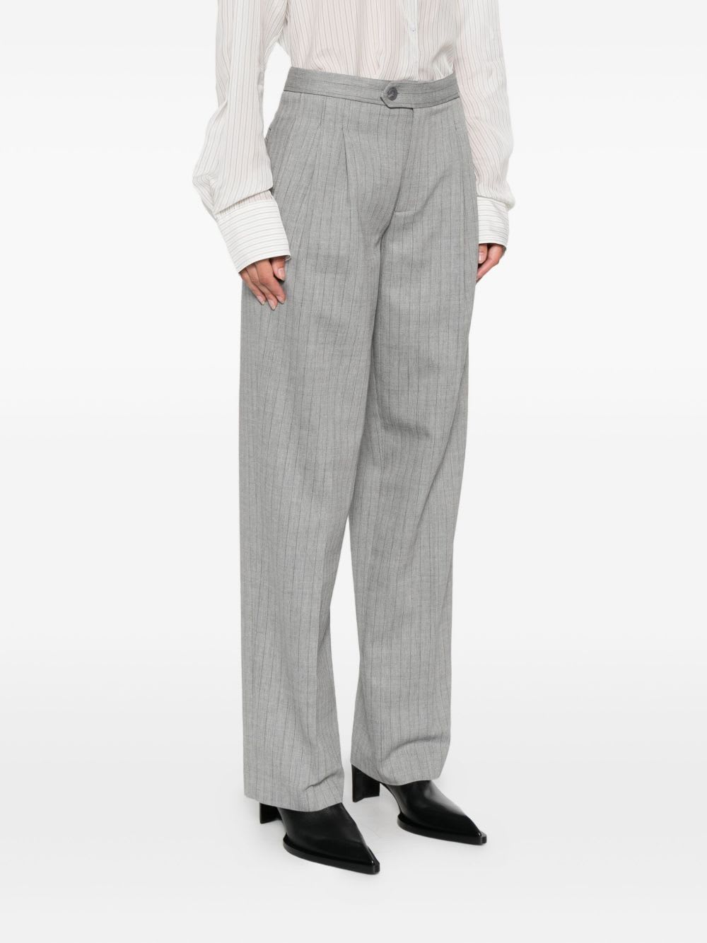 Twinset Twin-set Pinstripe Tailored Pants In Gray