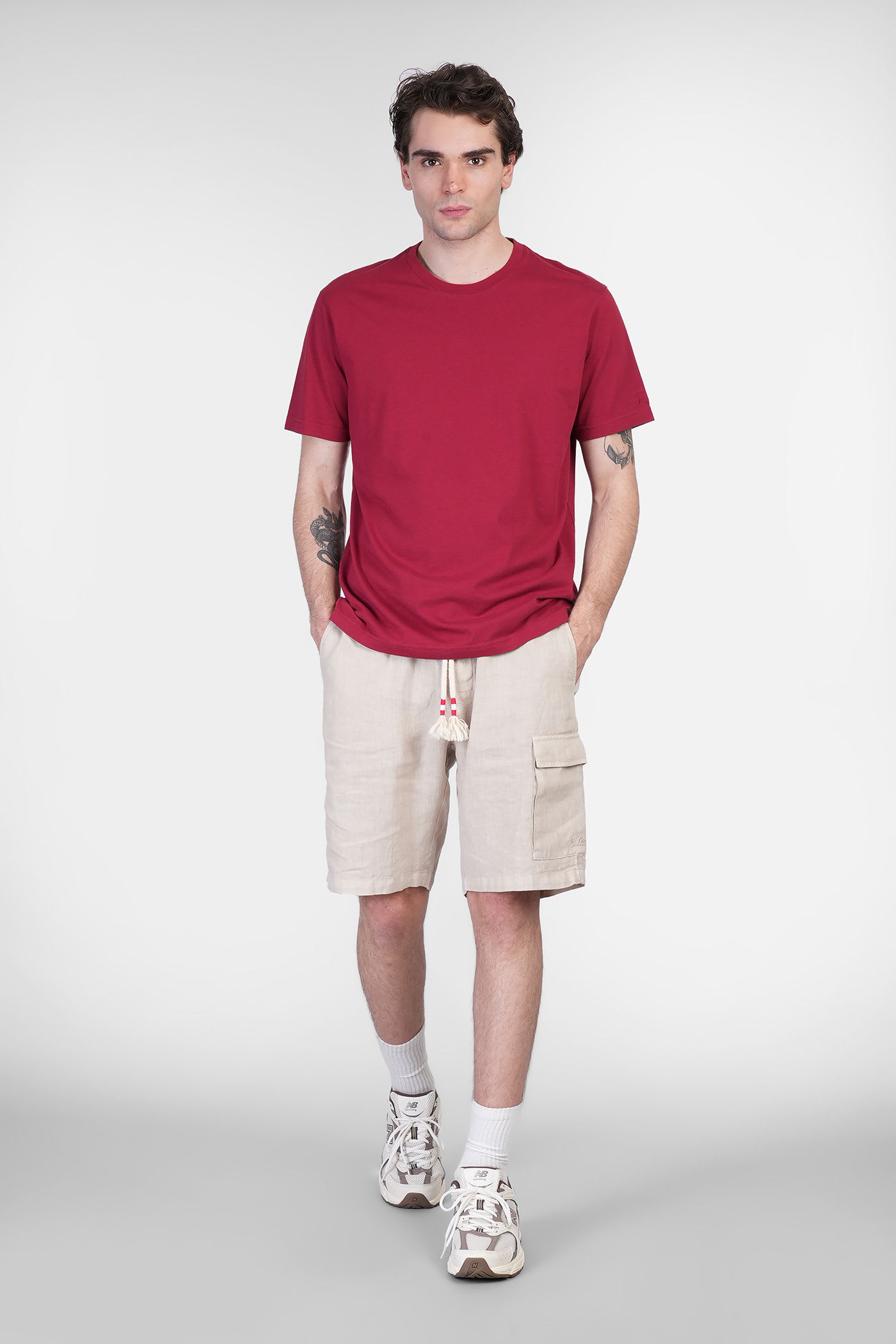 Mc2 Saint Barth Dover L T-shirt In Bordeaux Cotton In Pink