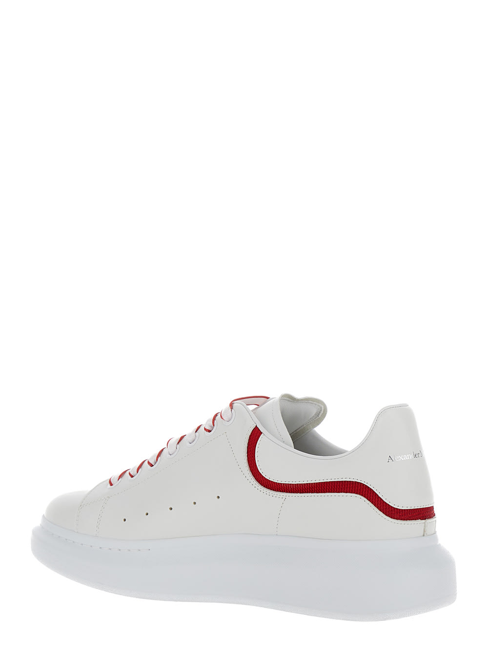 Shop Alexander Mcqueen White Low-top Sneakers With Chunky Sole And Contrasting Heel Tab In Leather Man