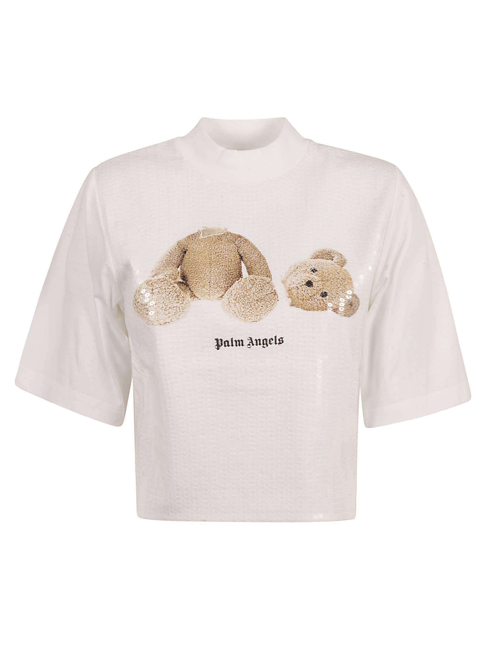 Palm Angels Pa Bear Fitted Sequin T-shirt