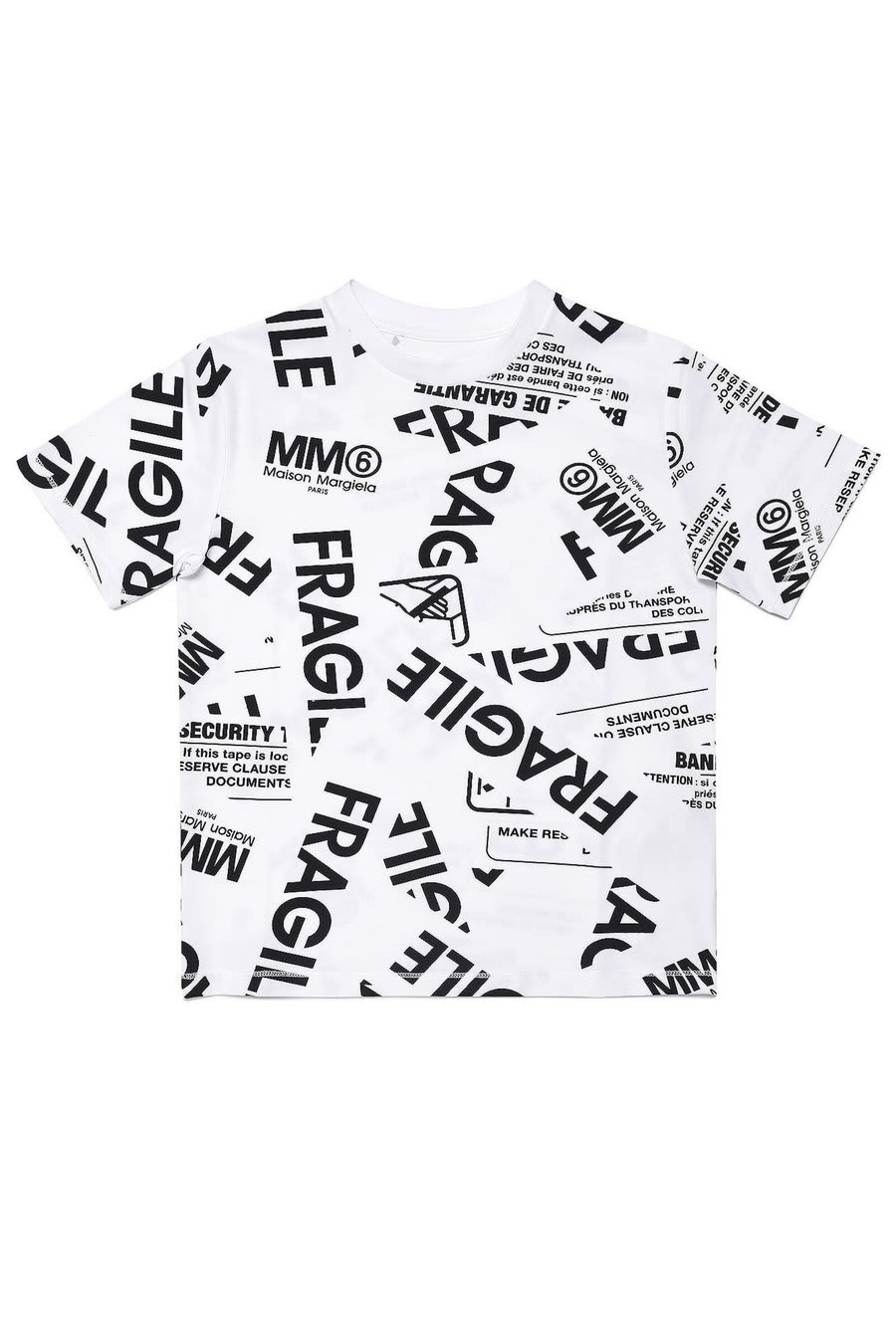 MM6 Maison Margiela Fragile-print Stretch-cotton T-shirt