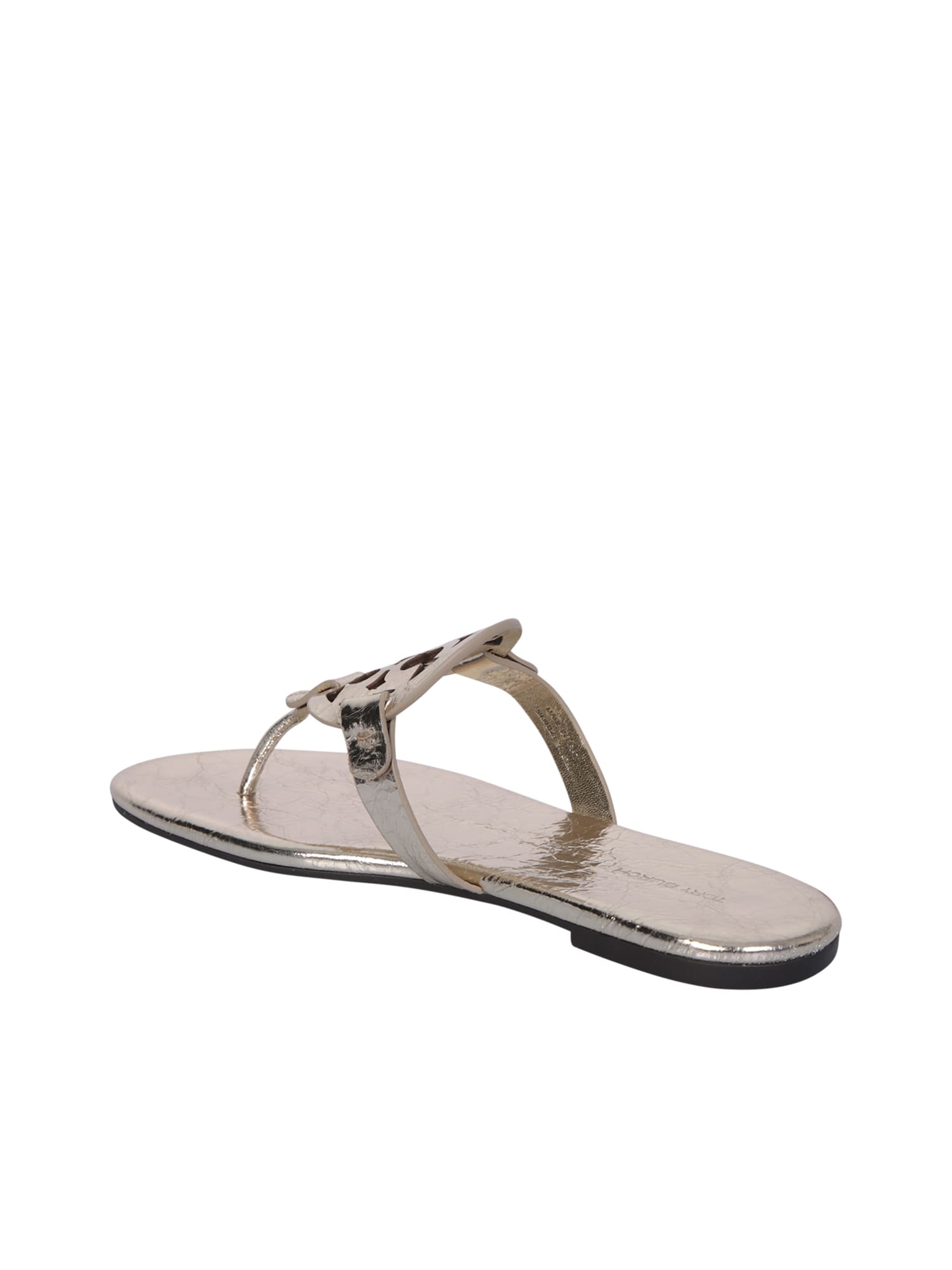 Shop Tory Burch Miller Sandals In Metallic