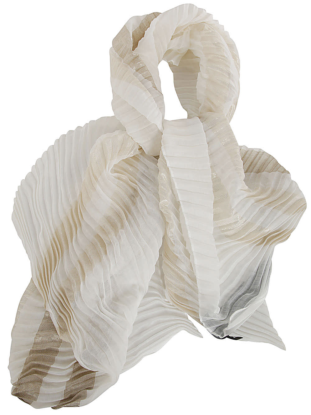 Shop Emporio Armani Lady Woven Pleated Stole In White