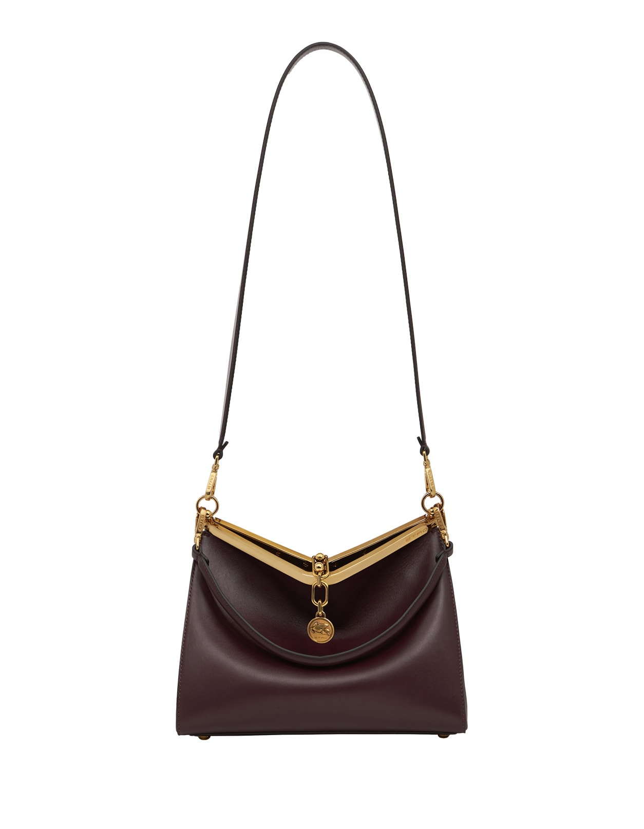 Shop Etro Burgundy Medium Vela Bag In Red