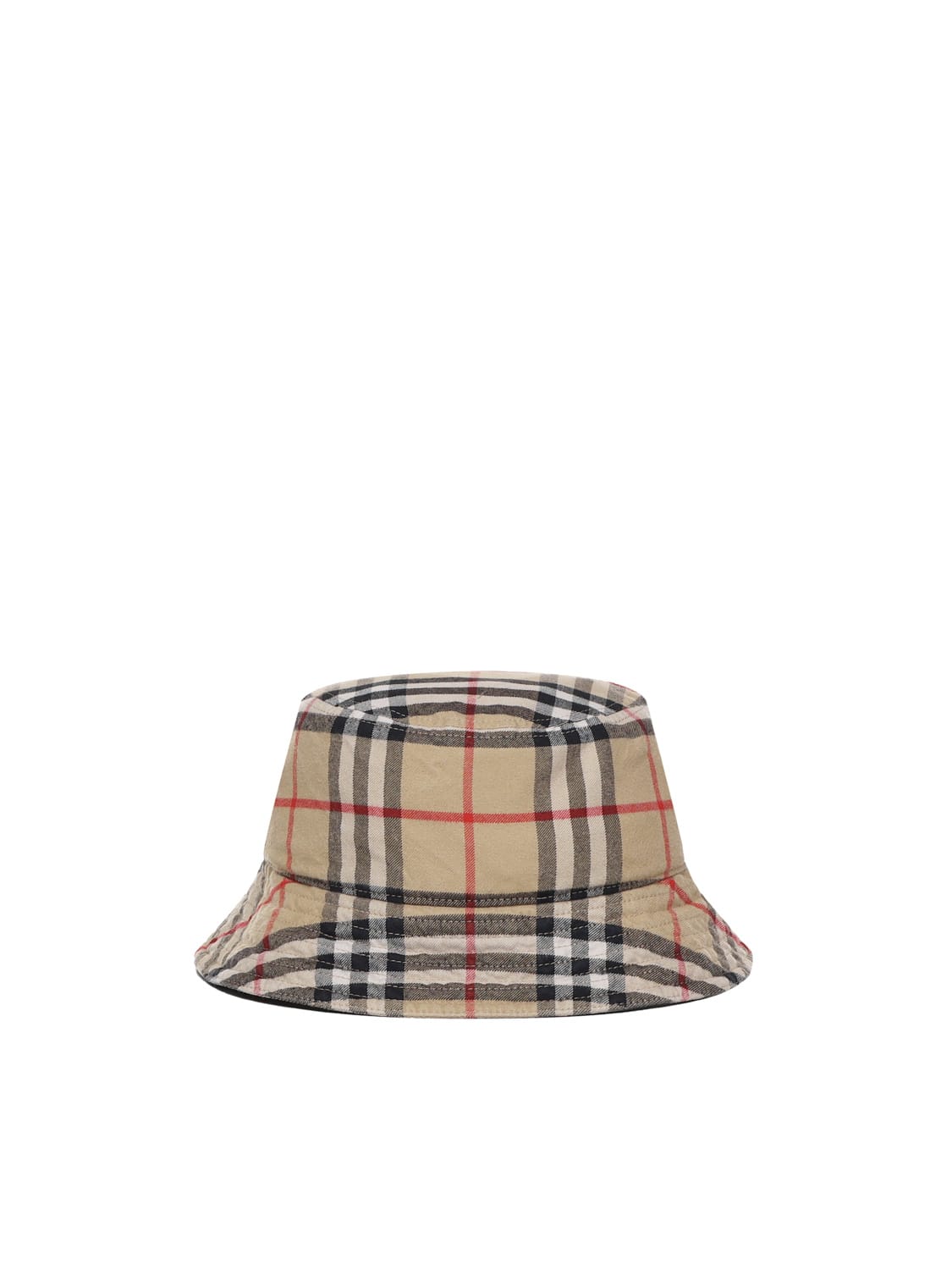 Burberry Vintage Check Bucket Hat In Cotton In Archive Beige