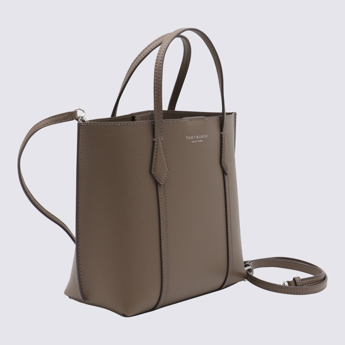 Tory Burch Brown Leather Perry Tote Bag In Brown