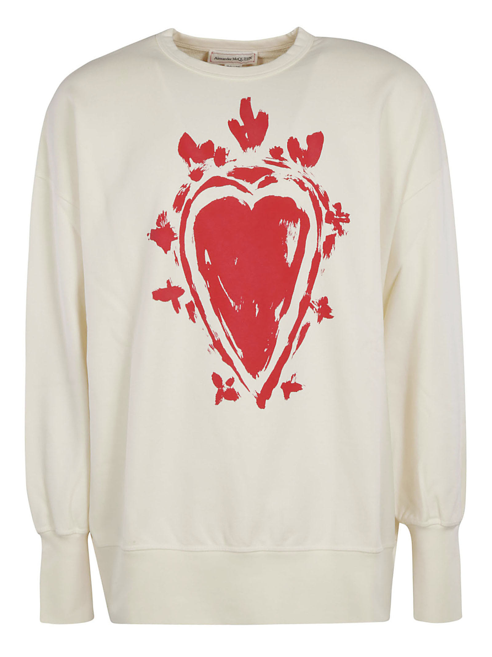 Alexander McQueen Heart Paint Ribbed Sweatshirt