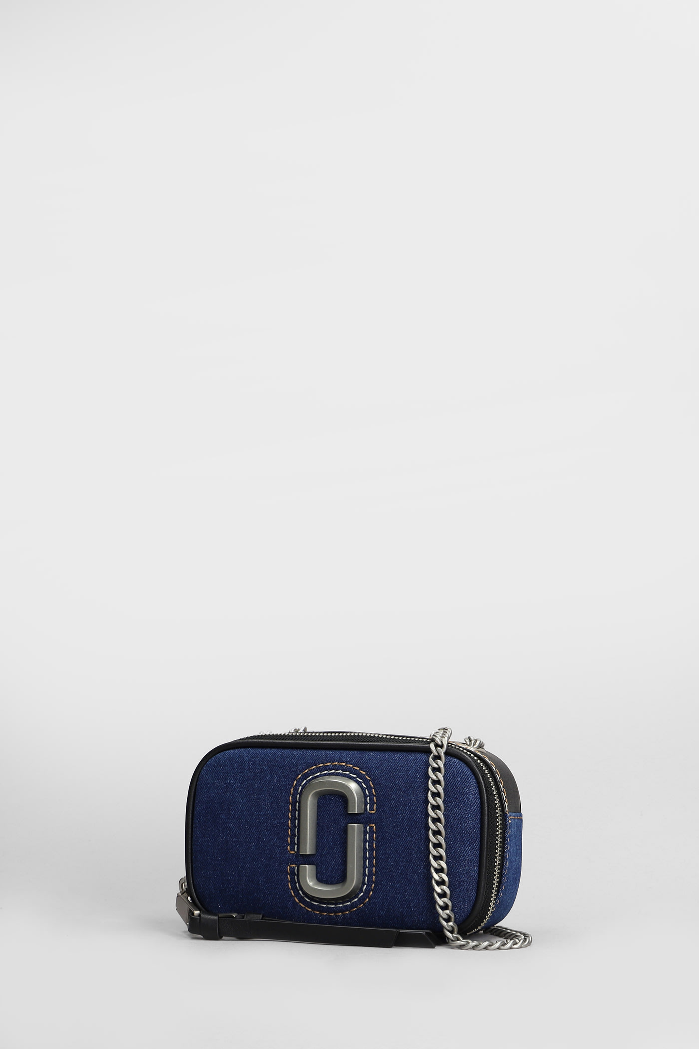 Shop Marc Jacobs The Snapshot Shoulder Bag In Blue Denim