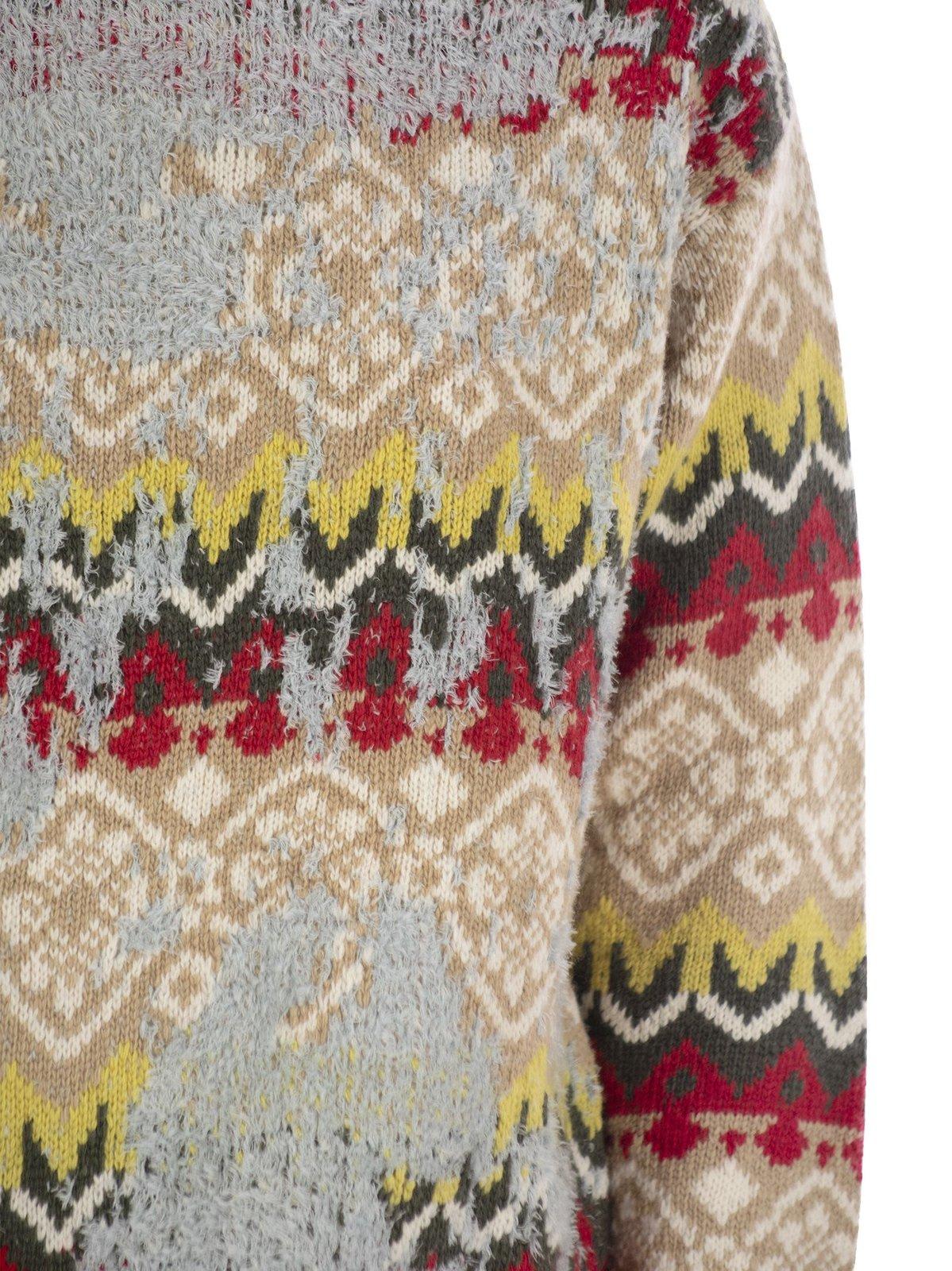 Shop Weekend Max Mara All-over Patterned Crewneck Jumper In 001 Beige