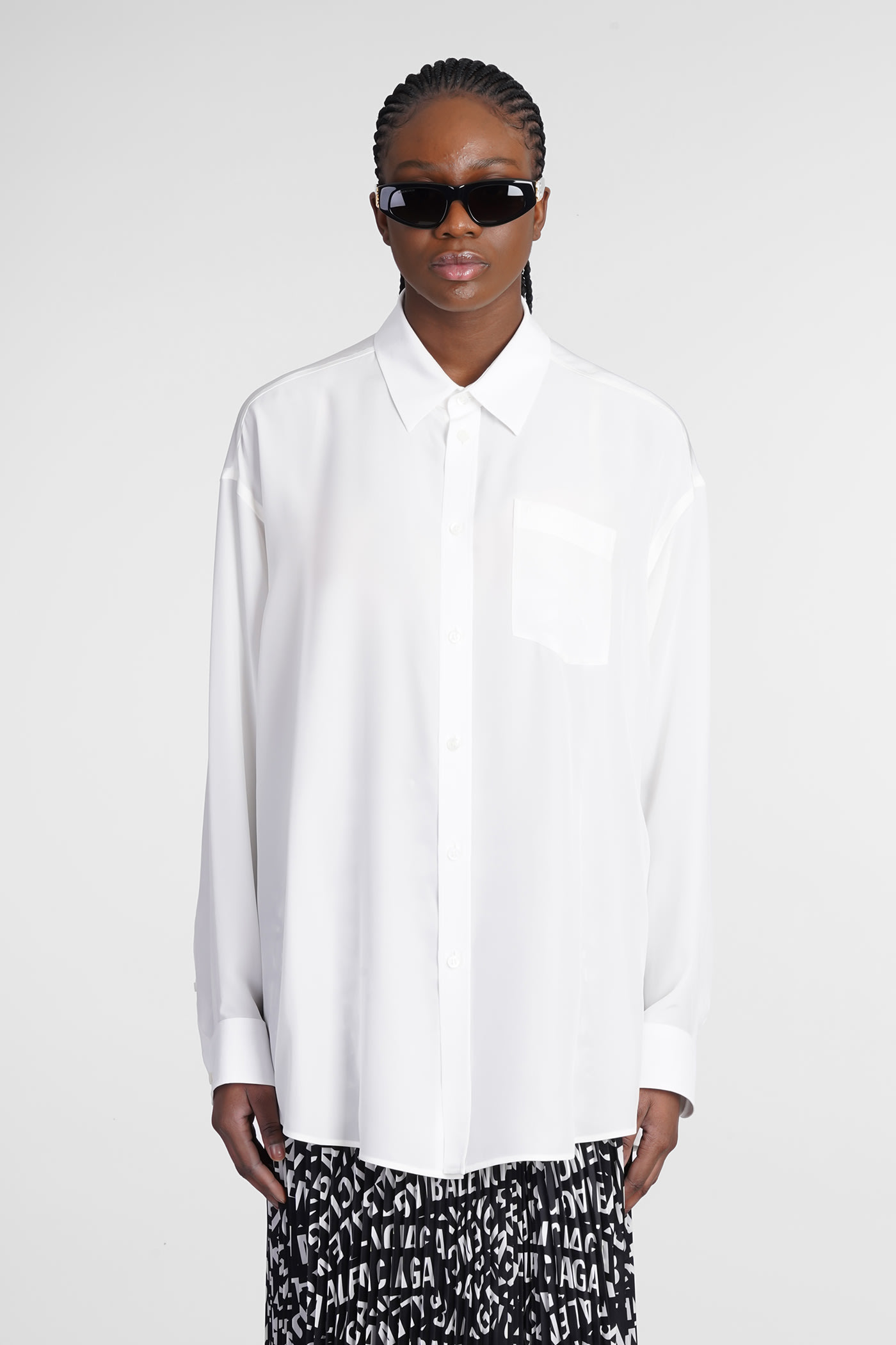 Balenciaga Shirt In White Silk
