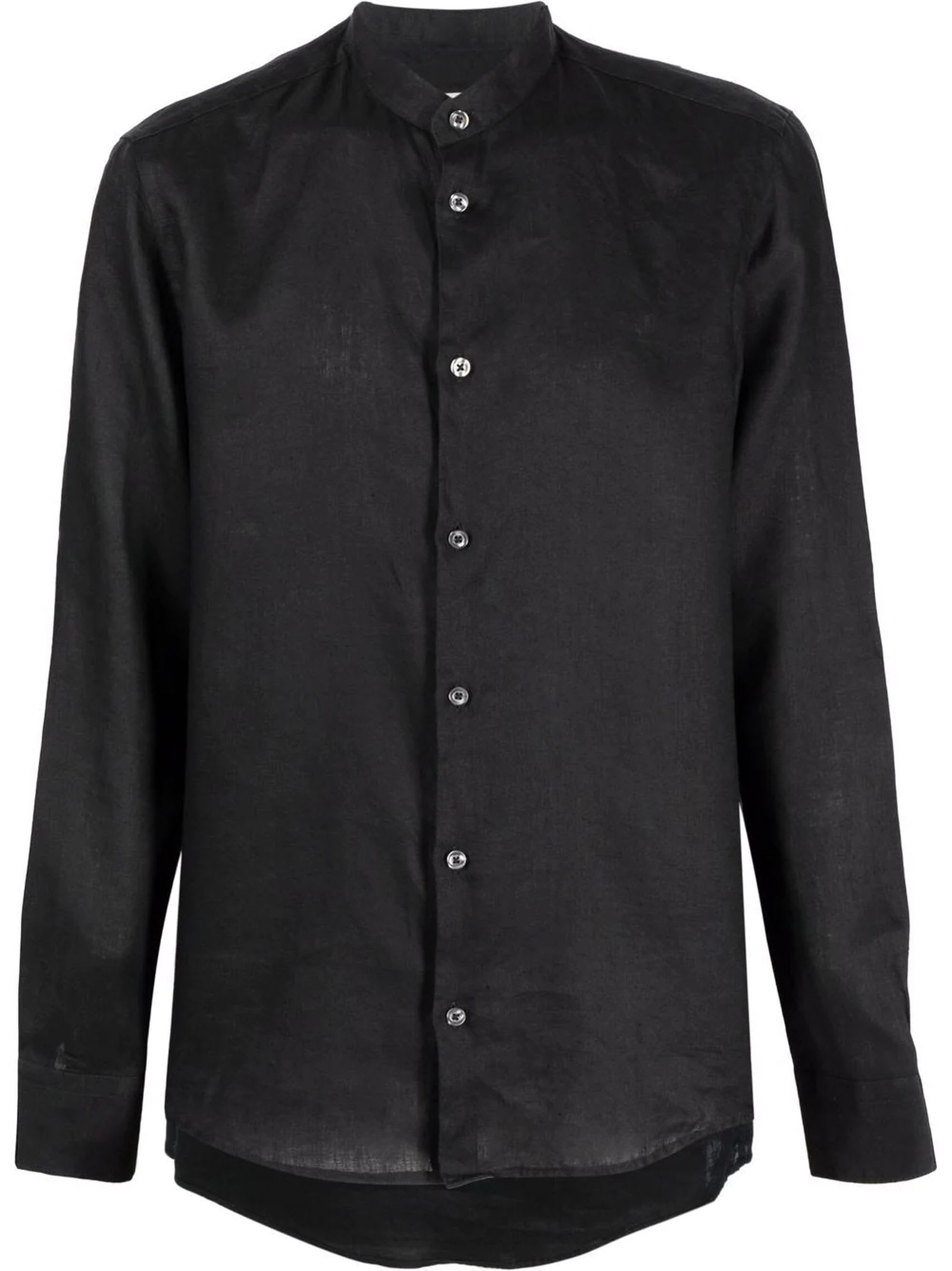 Low Brand Black Linen Shirt